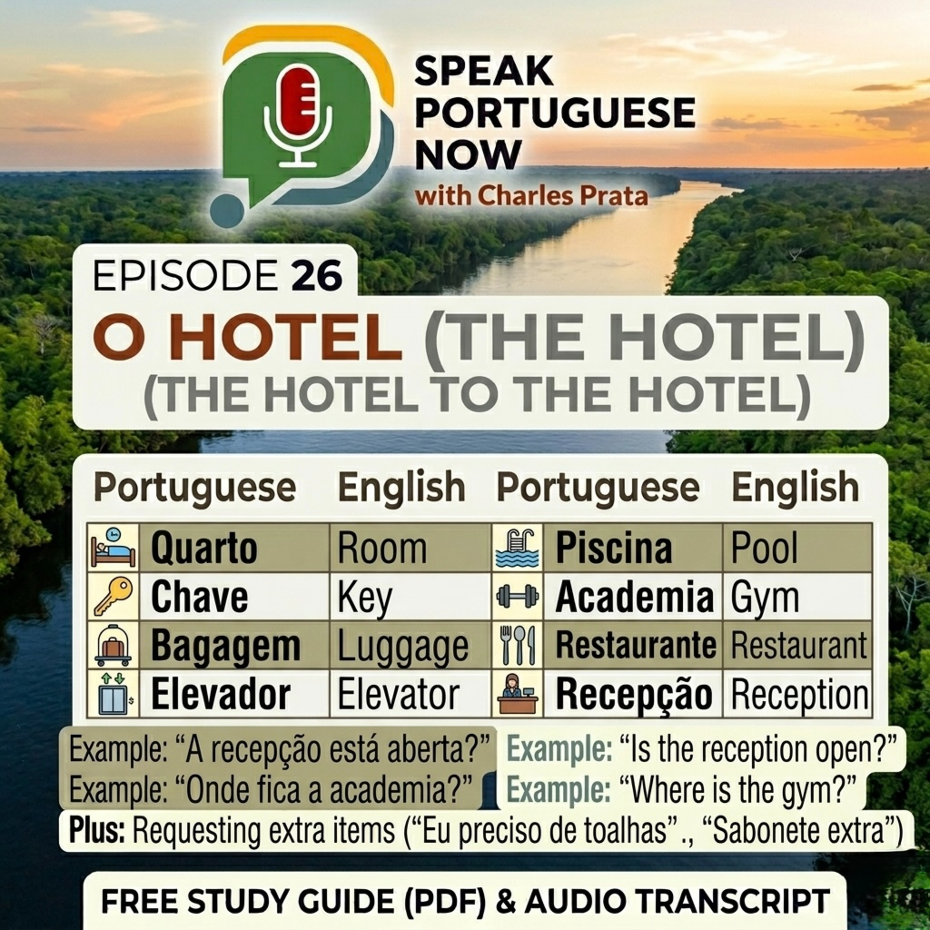 #26 Learn Brazilian Portuguese | The hotel. O hotel | Learn Portuguese Fast