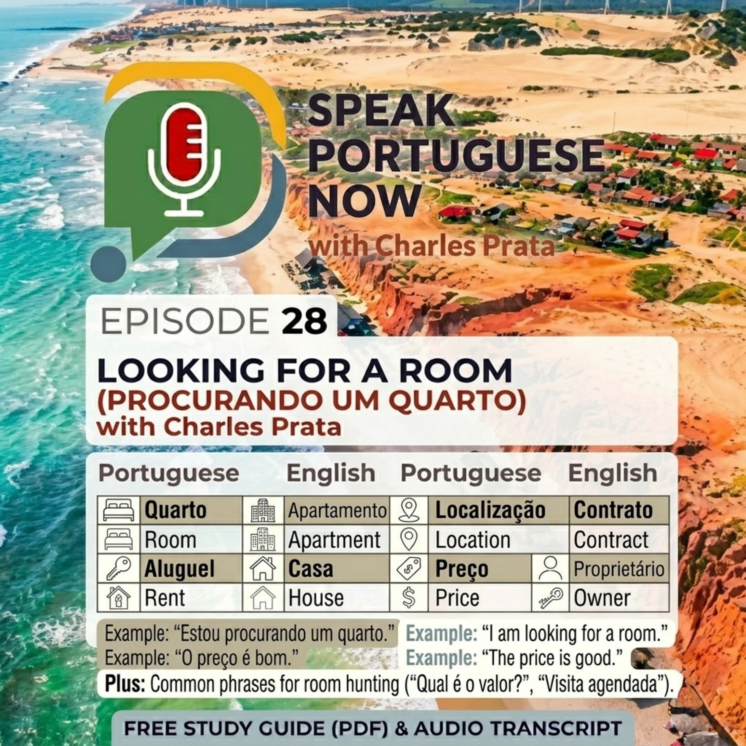 #28 Learn Brazilian Portuguese | Looking for a room. Procurando um quarto | Portuguese for Beginners