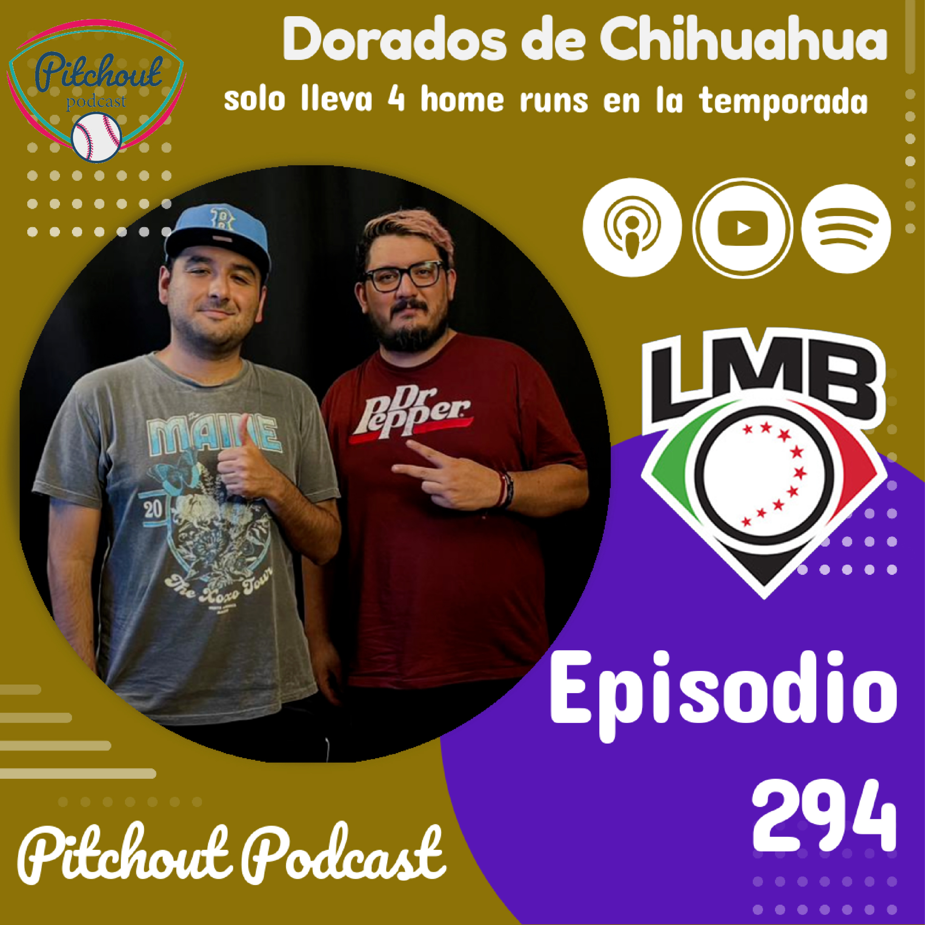 "Episodio 294: Dorados de Chihuahua solo lleva 4 home runs en la temporada" episode artwork