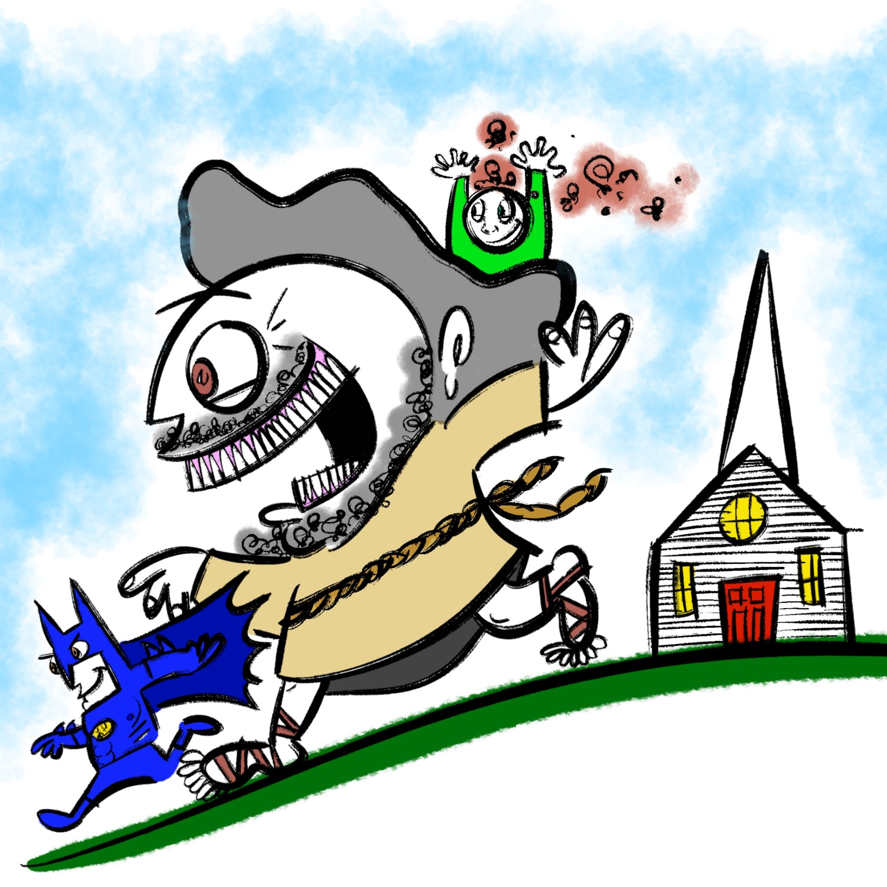 The Separation Of Church And Childhood: Running from church with God and Batman episode artwork