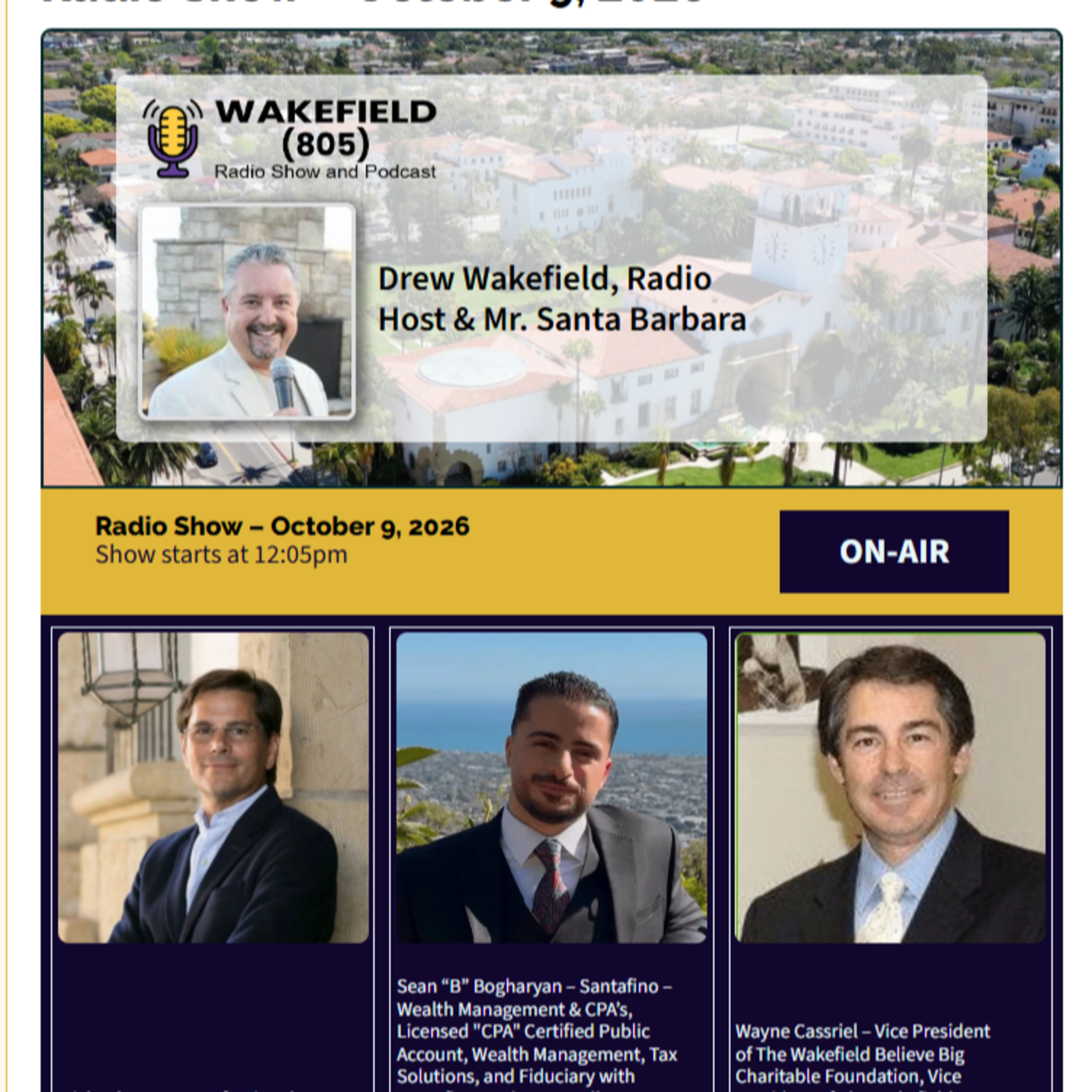Wakefield 805 Radio Show – October 9, 2026 episode artwork