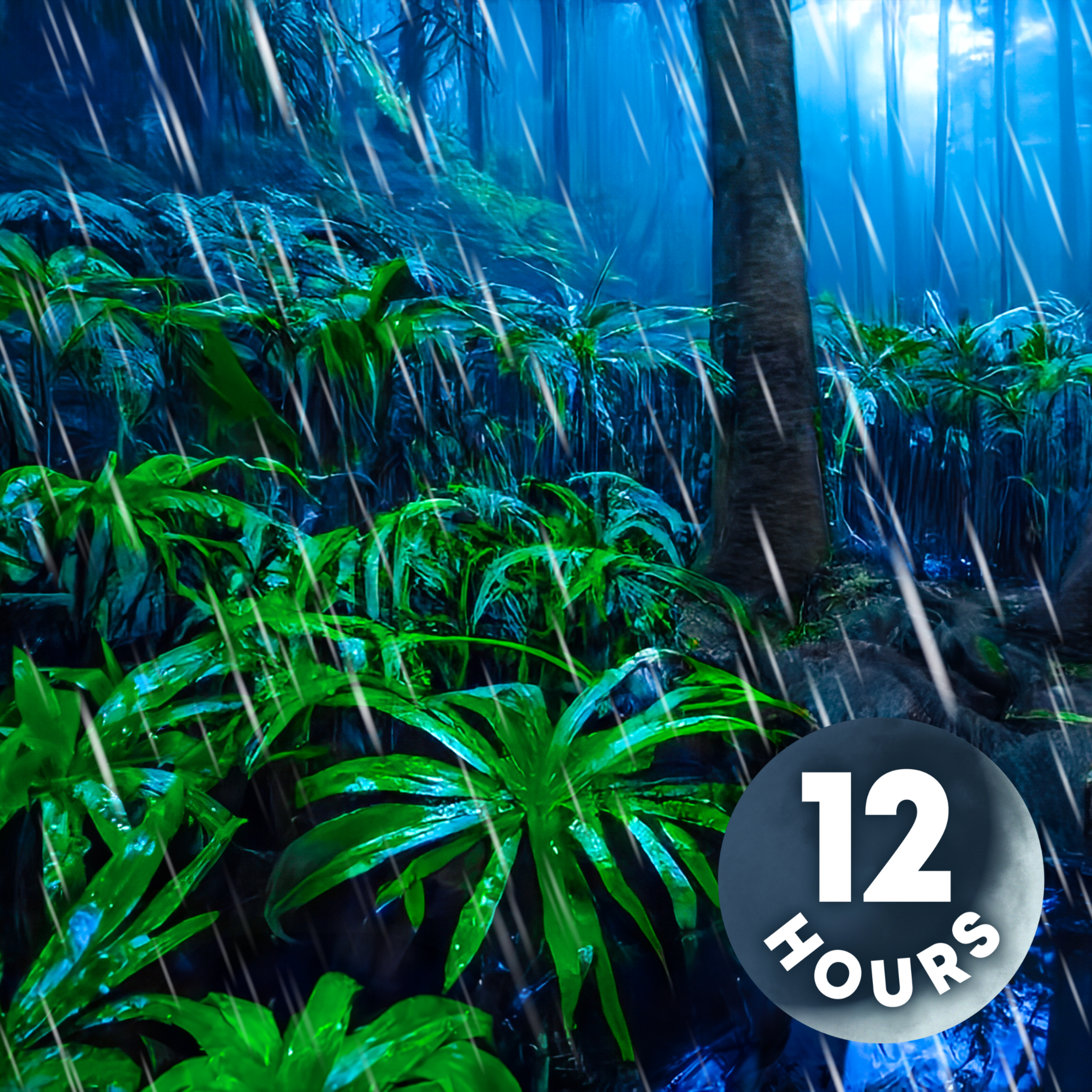 Thunderstorm Ambience in Dense Forest | 12 Hour Thunder & Rain Sounds for Sleeping