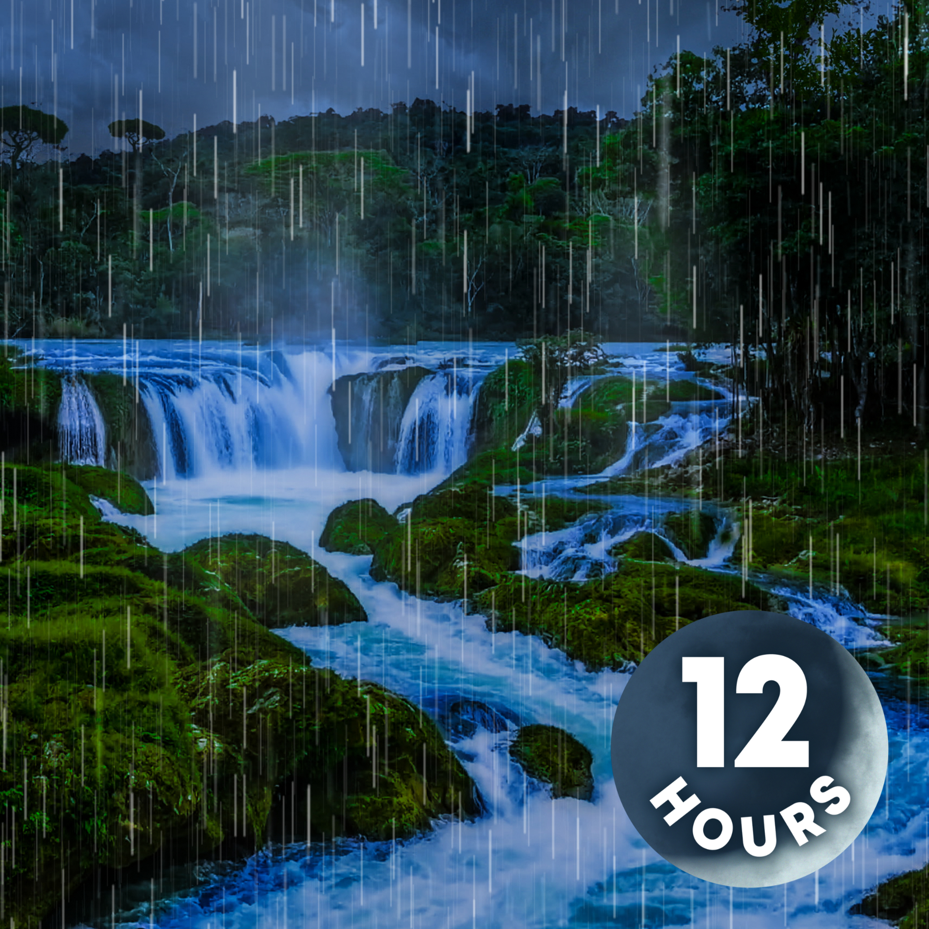 Waterfall White Noise & Rain Sounds to Sleep | 12 Hour