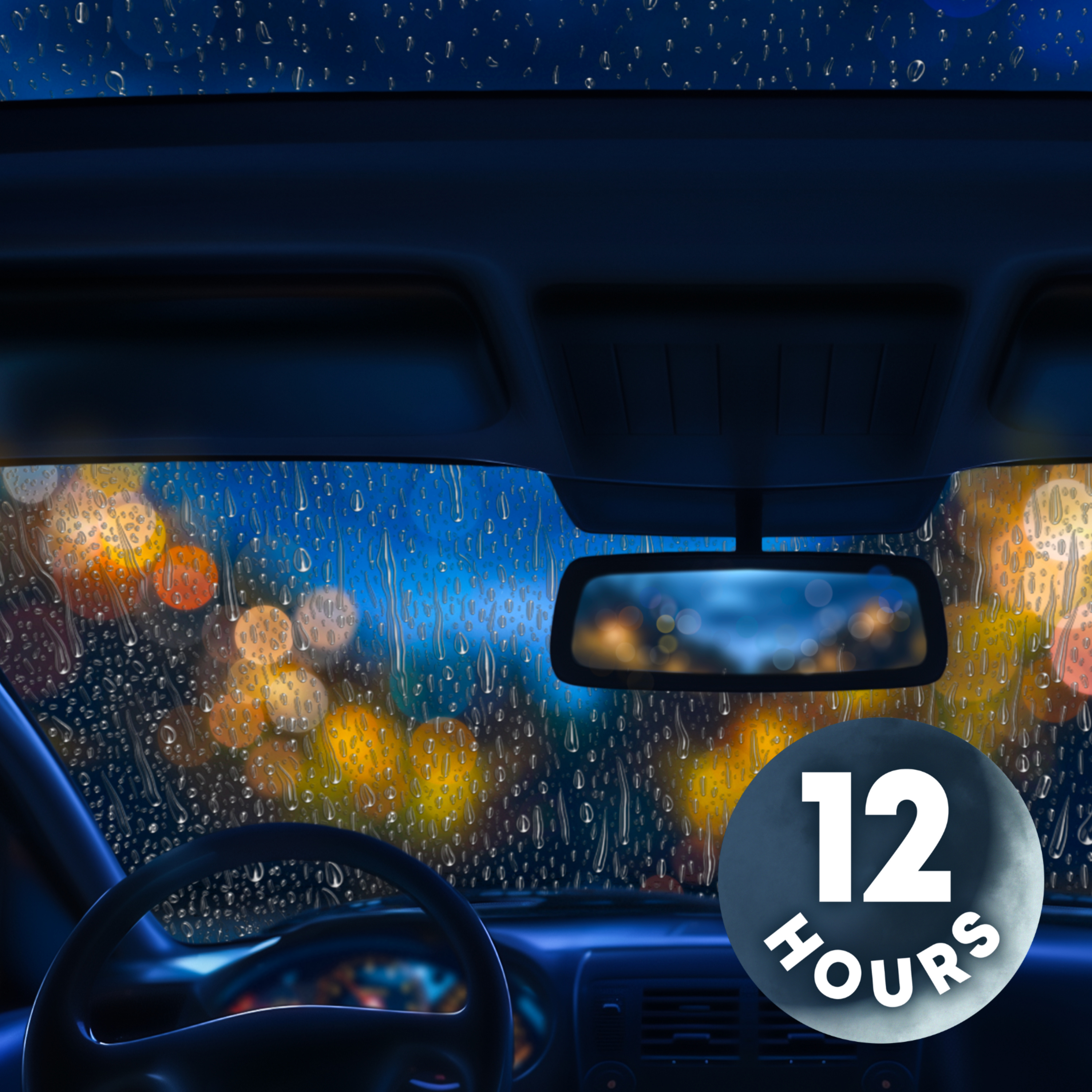 Rain Sounds on Car Windshield | 12 Hour Rain Sounds for Sleeping