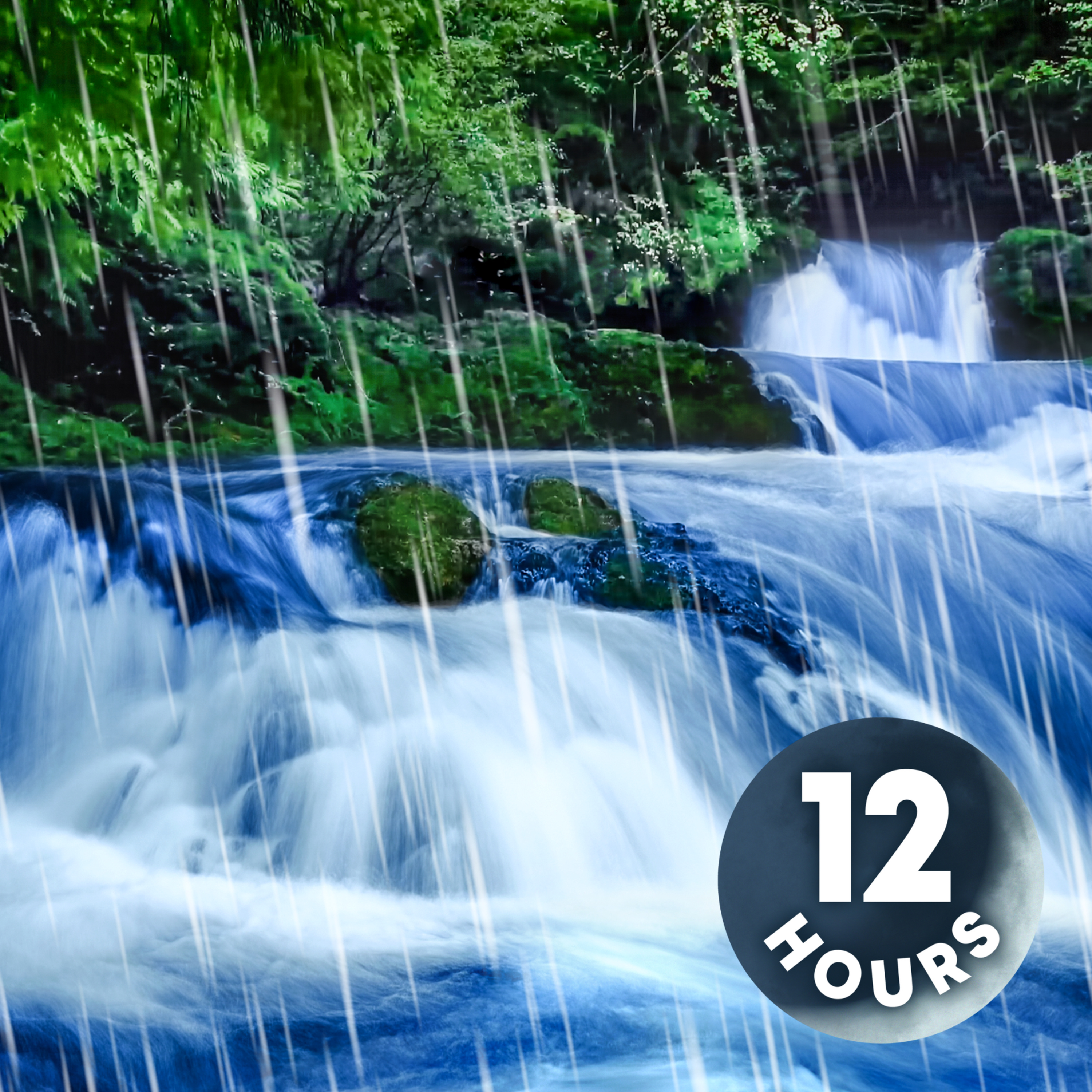 Waterfall White Noise & Rain Sounds for Sleeping | 12 Hours