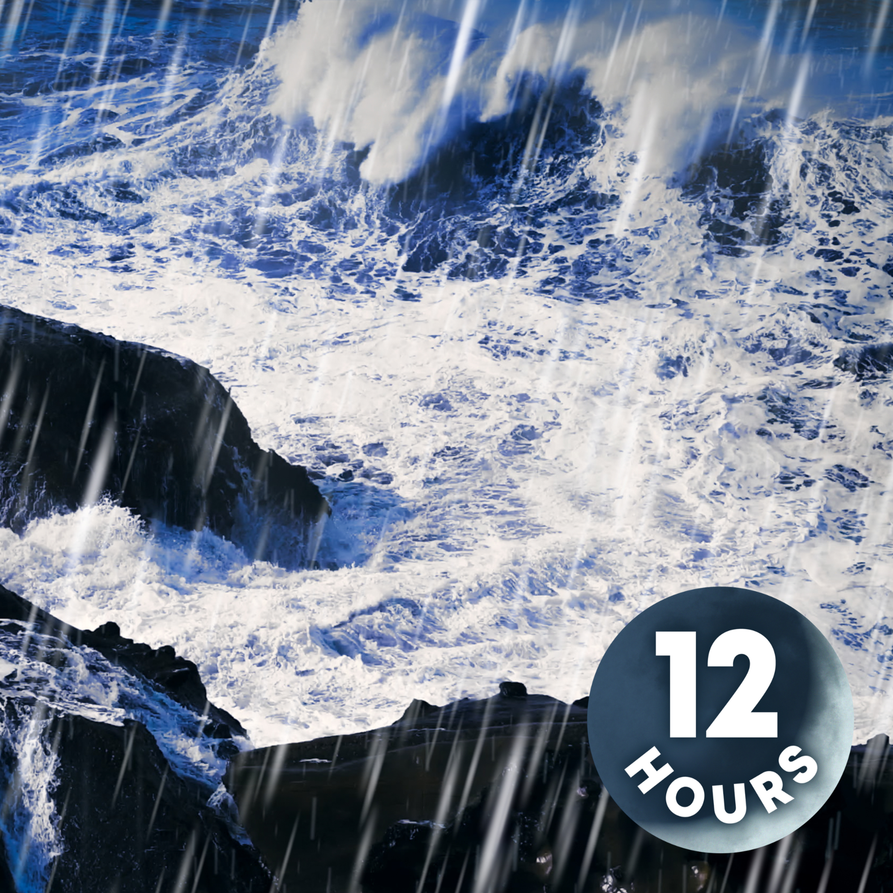 Big Ocean Waves & Thunderstorm Sounds for Sleeping | 12 Hours