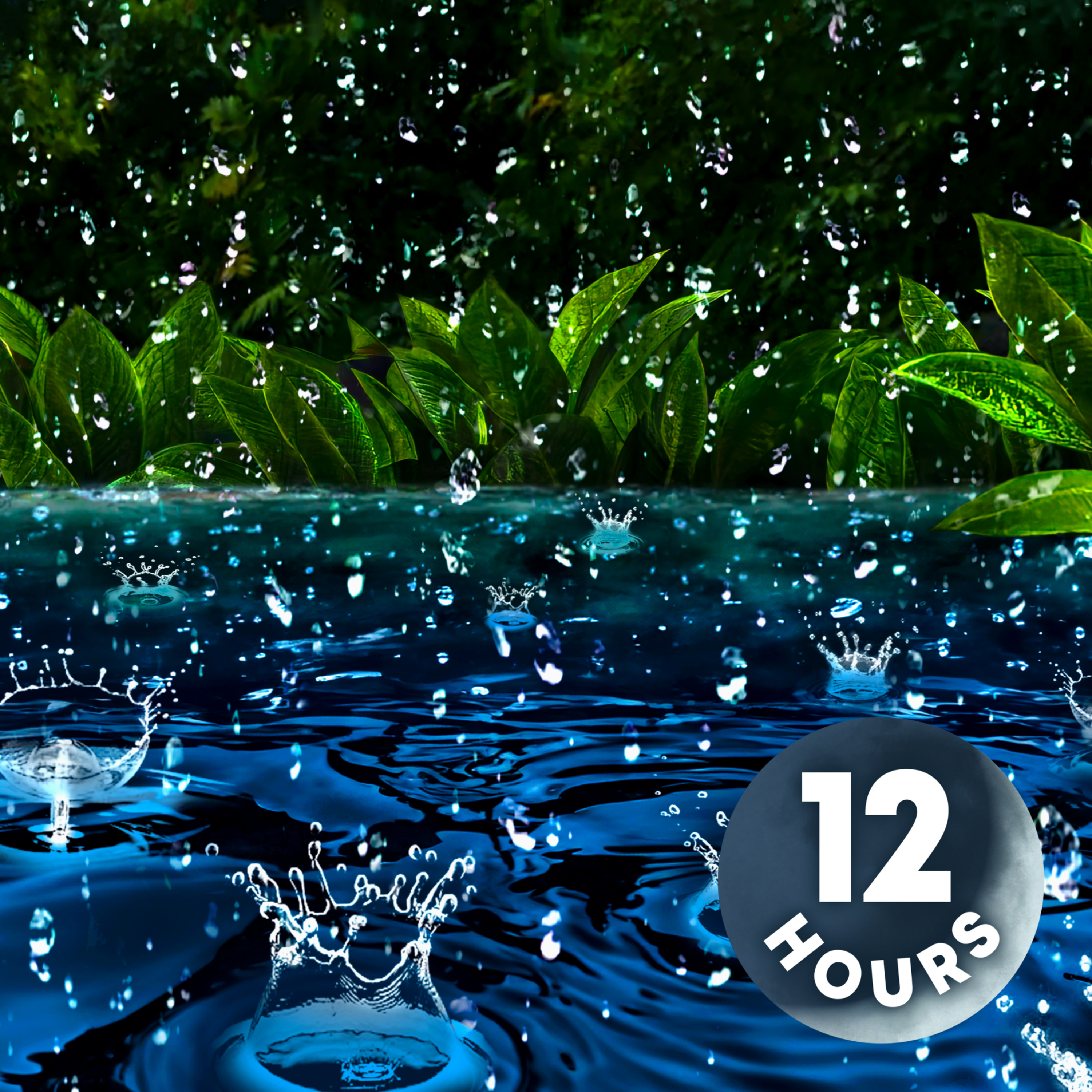 Water & Rain Sounds for Sleeping | Raindrops Splashing on Rushing River! | 12 Hours