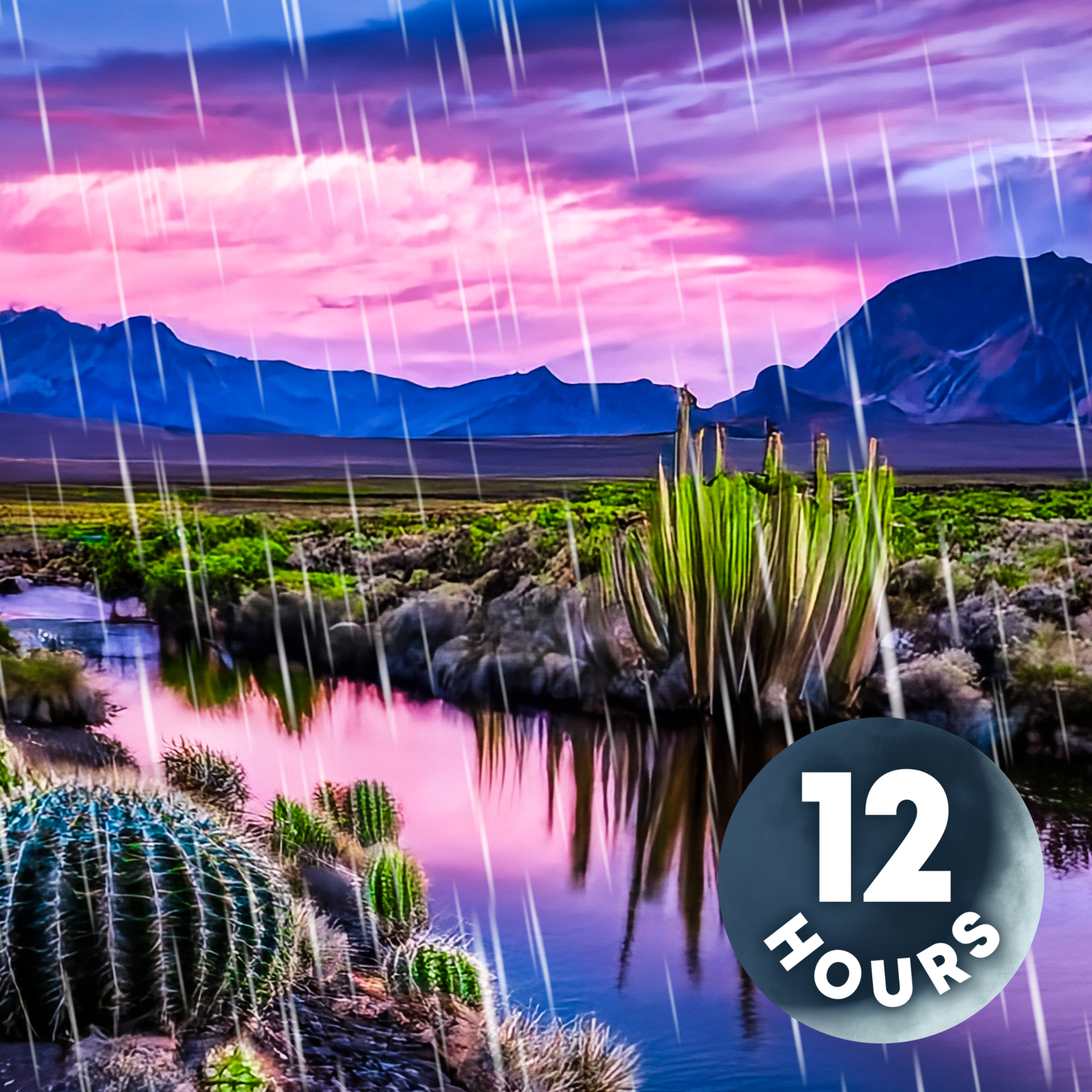 Light Desert Rain + Gentle Stream | 12-Hour Water & Rain Sounds for Sleeping
