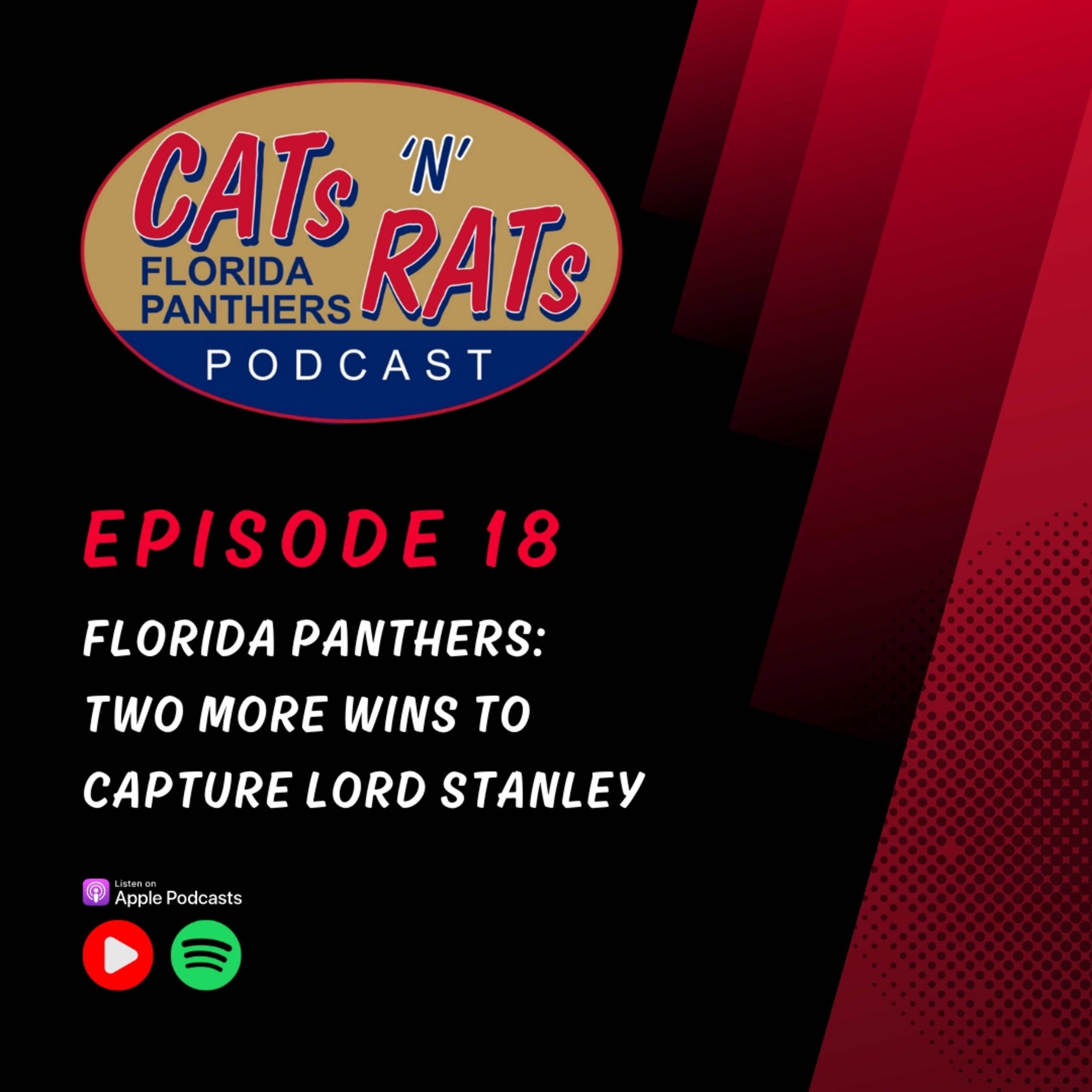Cats N Rats Episode 18 — Florida Panthers; Two More Wins To Capture Lord Stanley  episode artwork