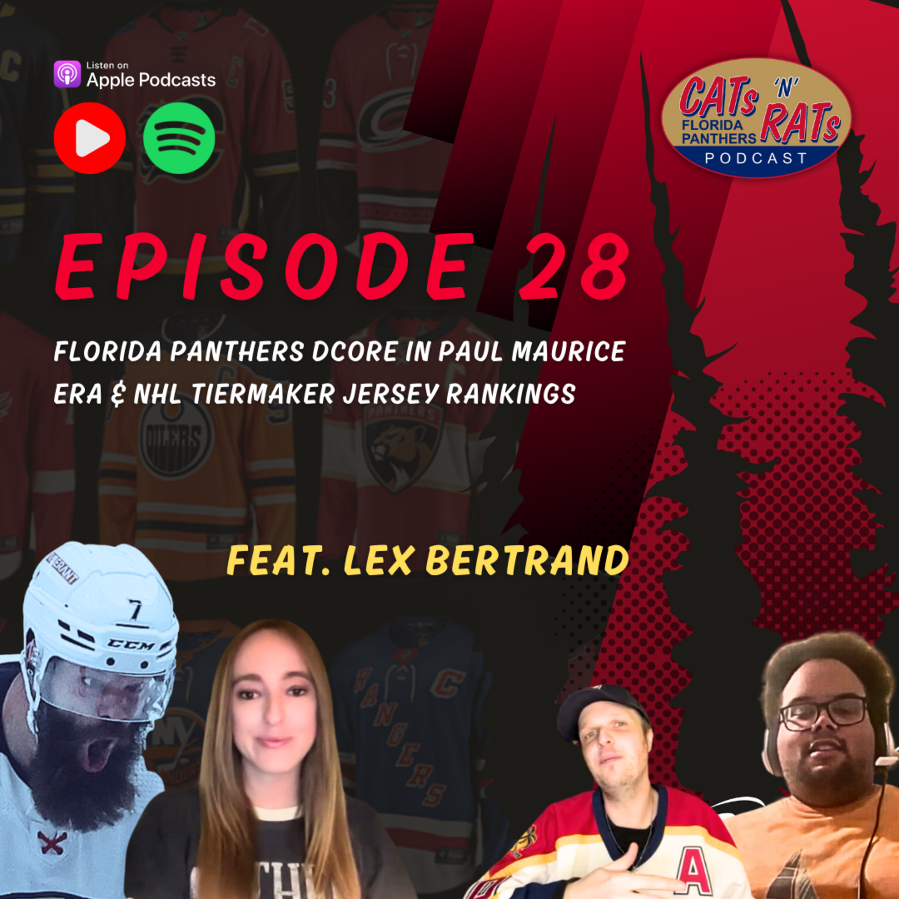 Cats N Rats Episode 28 — Florida Panthers DCore in Paul Maurice era & NHL Tiermaker Jersey Rankings — Feat. Lex Bertrand episode artwork