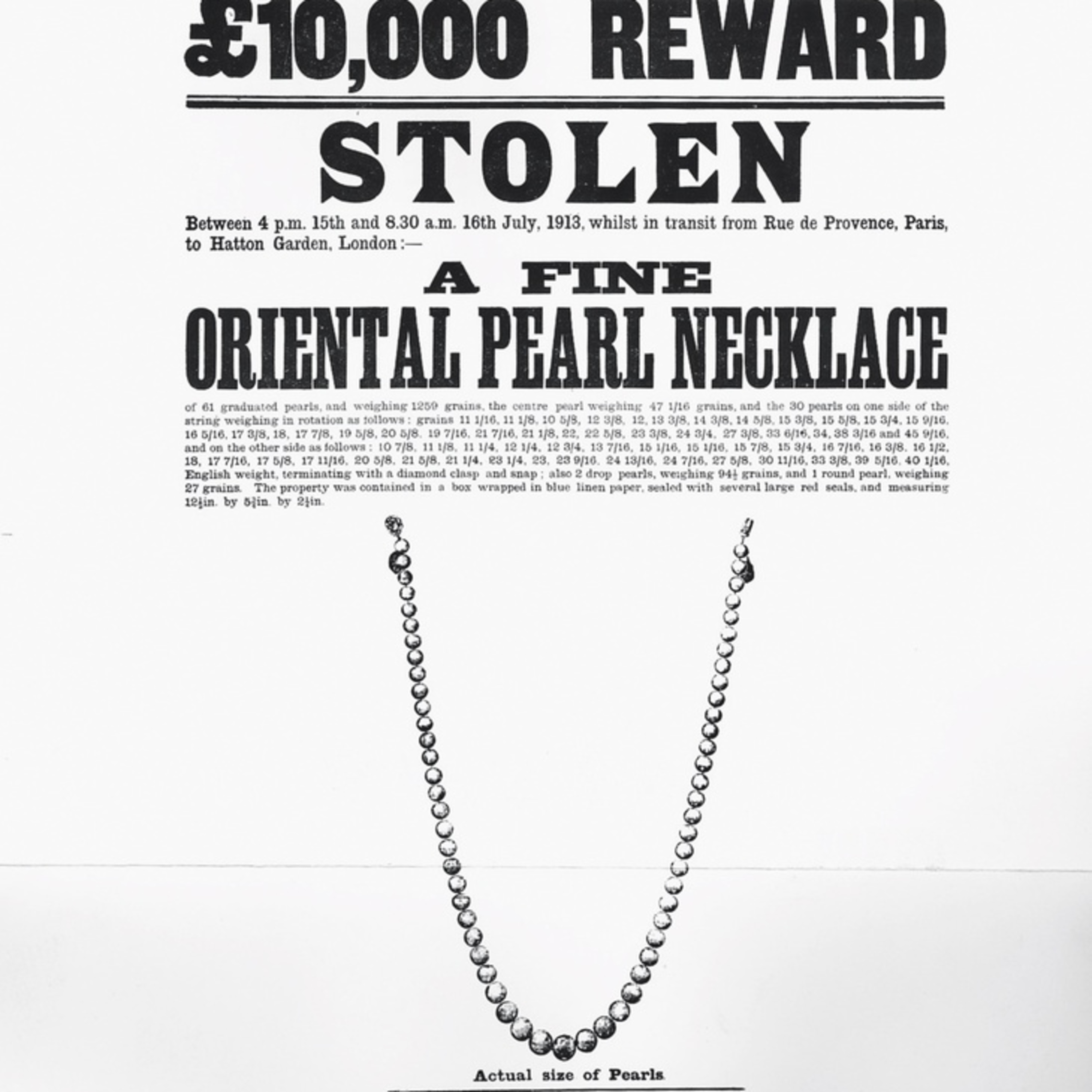 Pearls before Swine? The Great Pearl Robbery