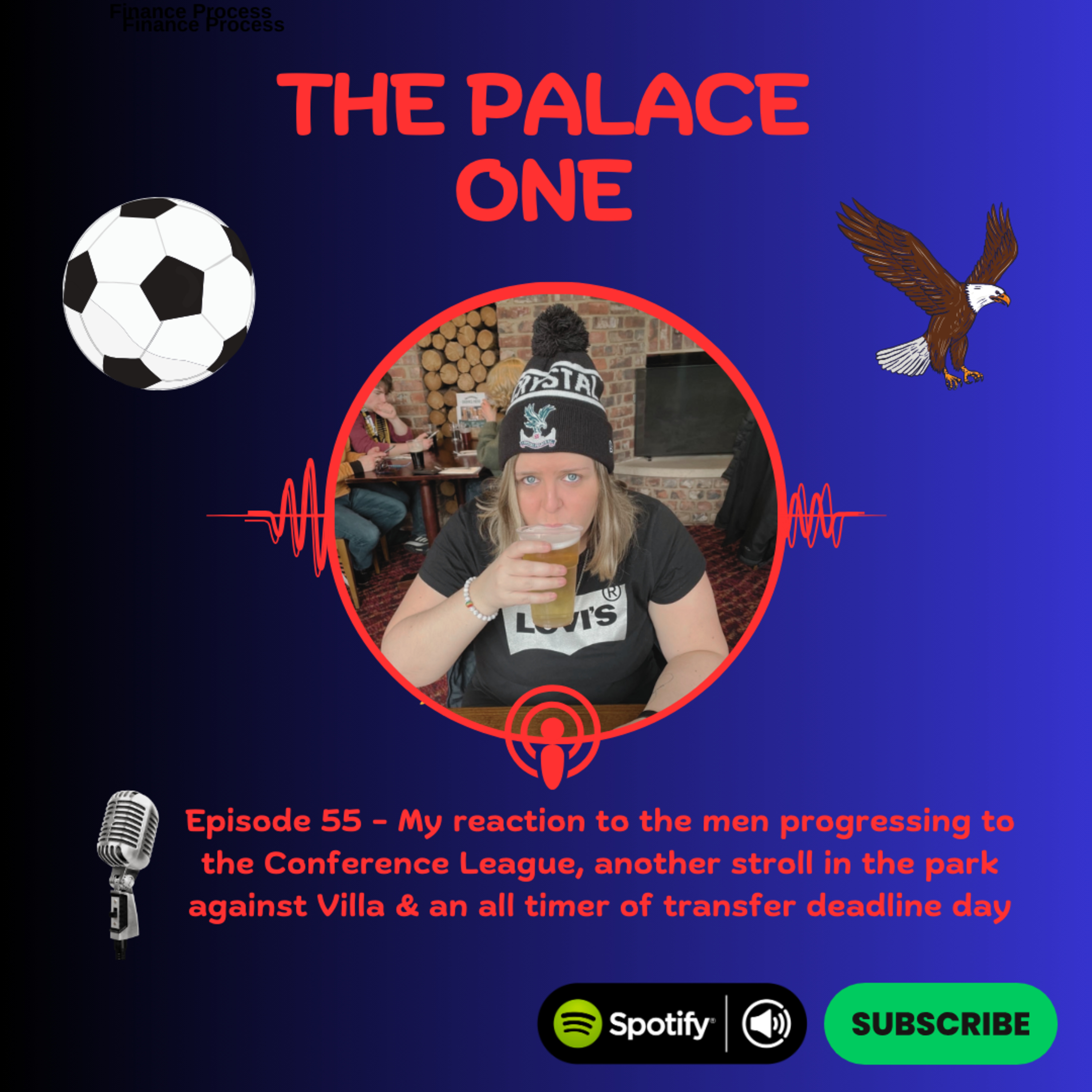 Episode 55: The Palace One Reacts - The men progress to the Conference League, another stroll in the park against Villa & an all timer of a transfer deadline day episode artwork