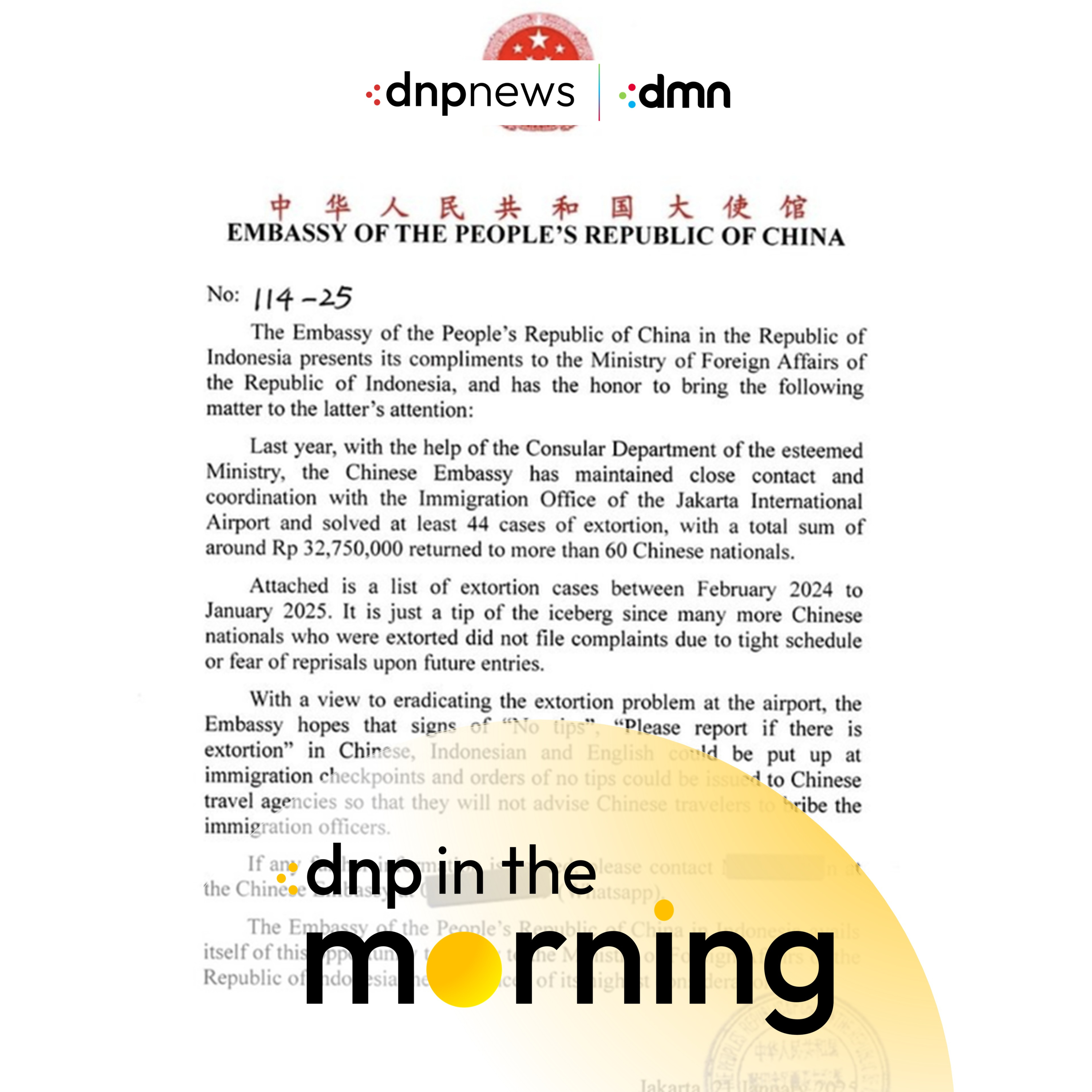 CHINA UNGKAP 44 KASUS PEMERASAN IMIGRASI BANDARA SOETTA - DNP In The Morning (03/02/2025) episode artwork