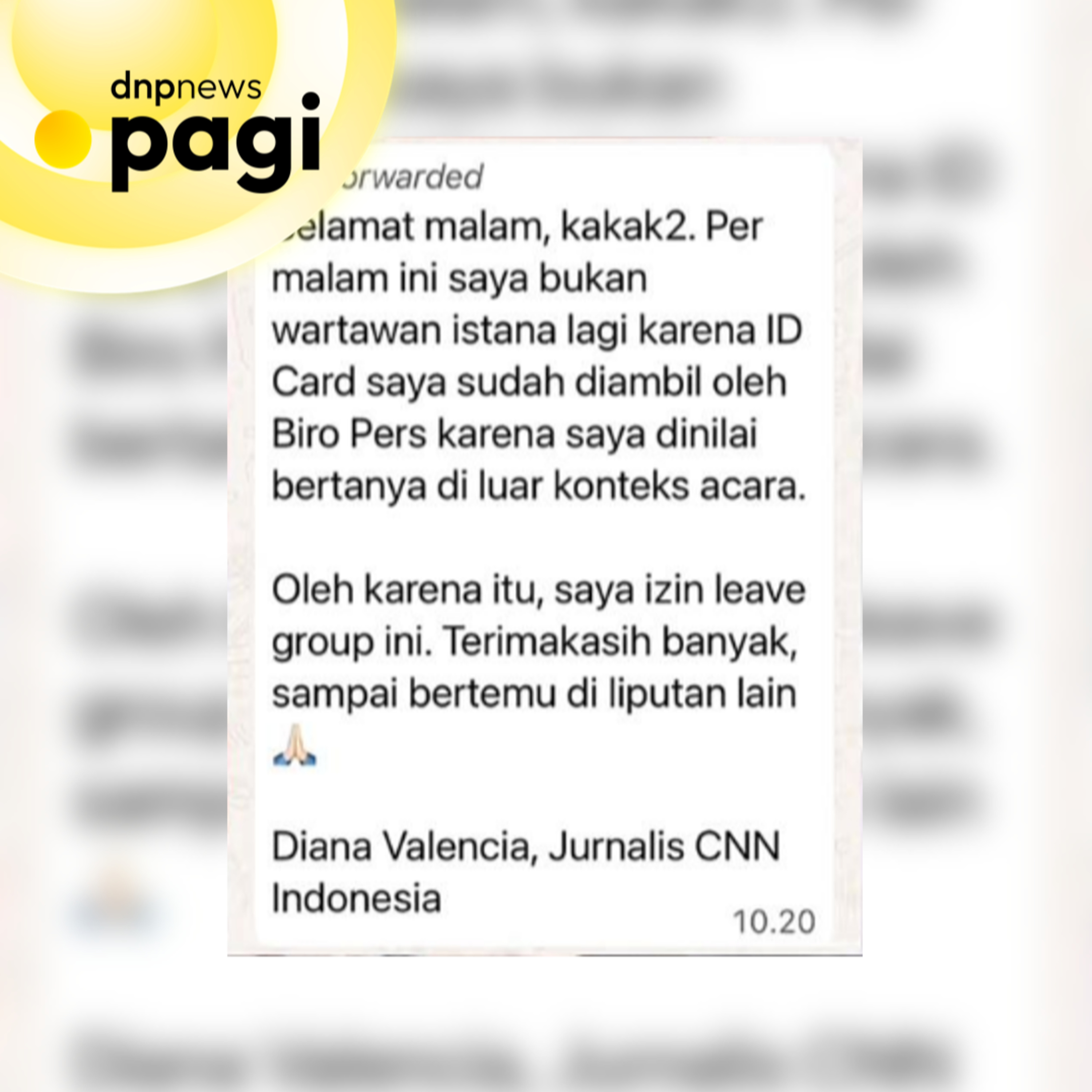 ID Card Istana Jurnalis CNN Indonesia Diambil BPMI, Ini Kata IJTI! | DNP News Pagi (29/09/2025) episode artwork
