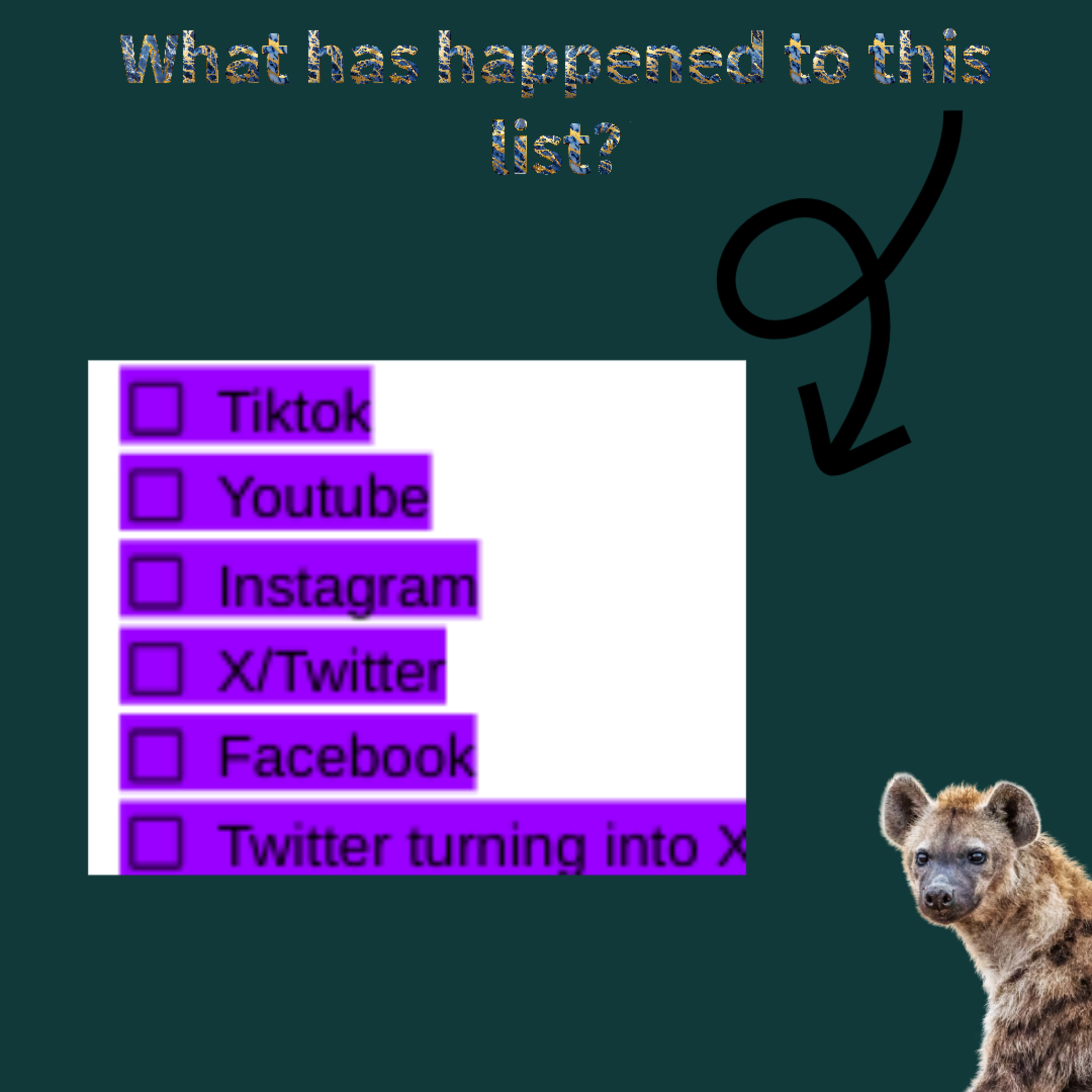 What has happened to this List? Part 1: Social media episode artwork