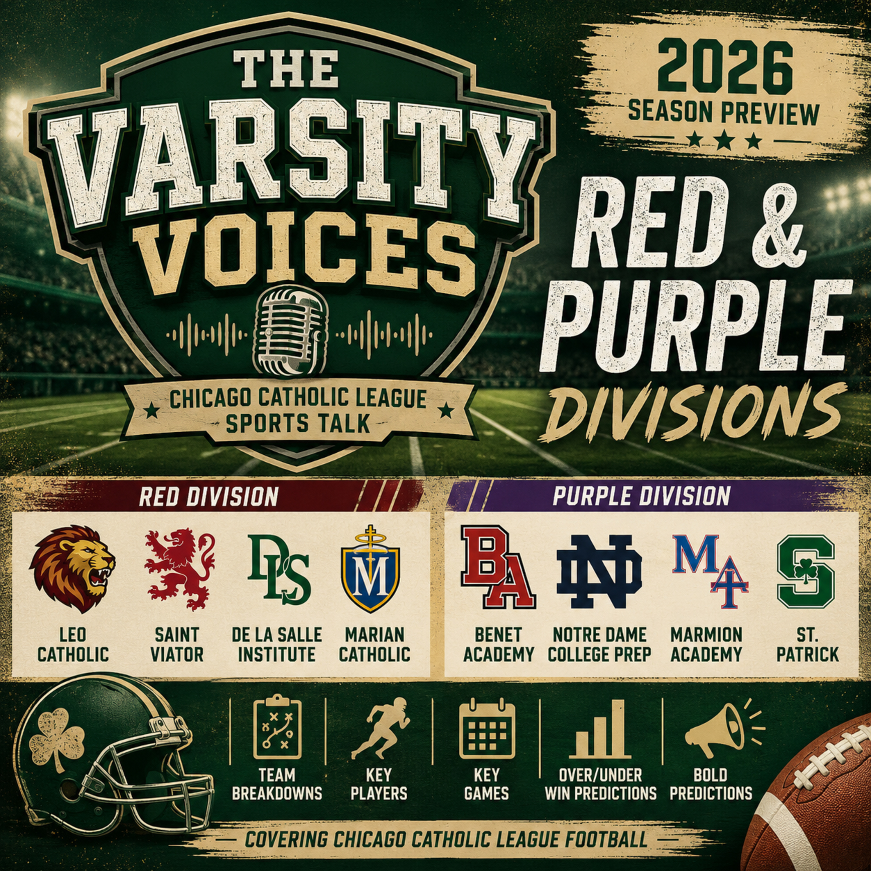 Chicago Catholic League Football 2026 Preview | Red & Purple Division Predictions, Players & Key Games episode artwork