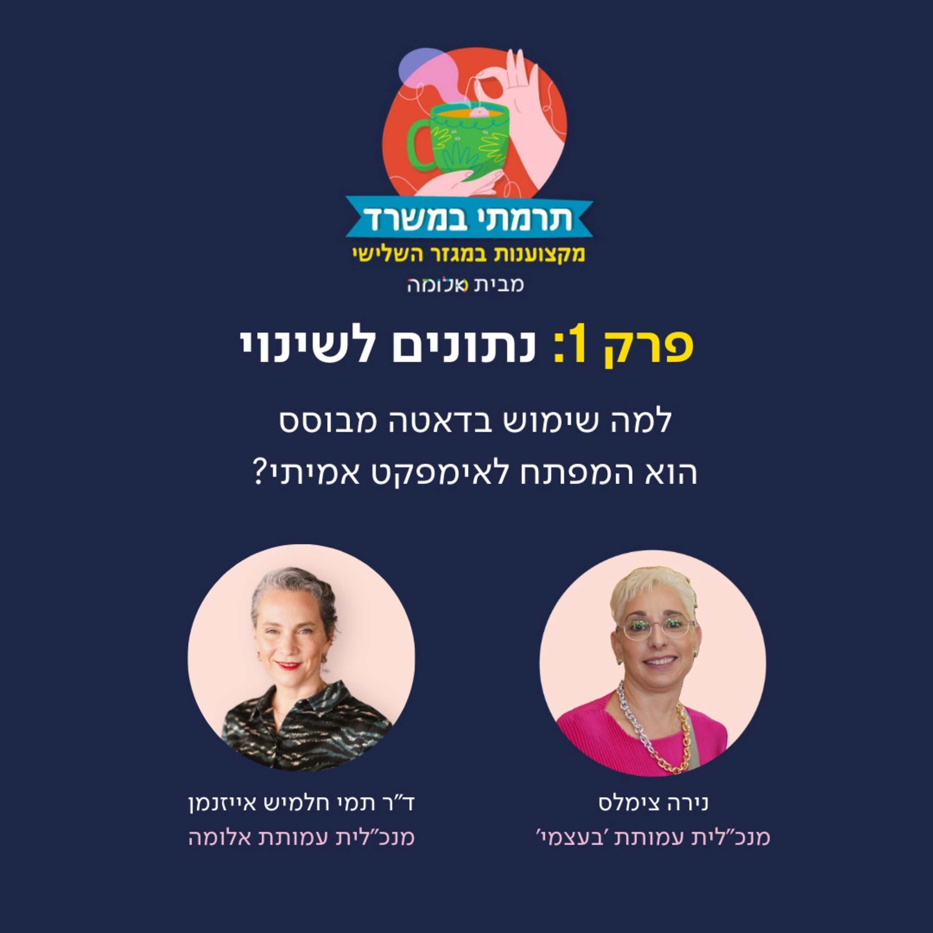  פרק 1 - נתונים לשינוי: למה שימוש בדאטה מבוסס הוא המפתח לאימפקט אמיתי? עם נירה צימלס episode artwork