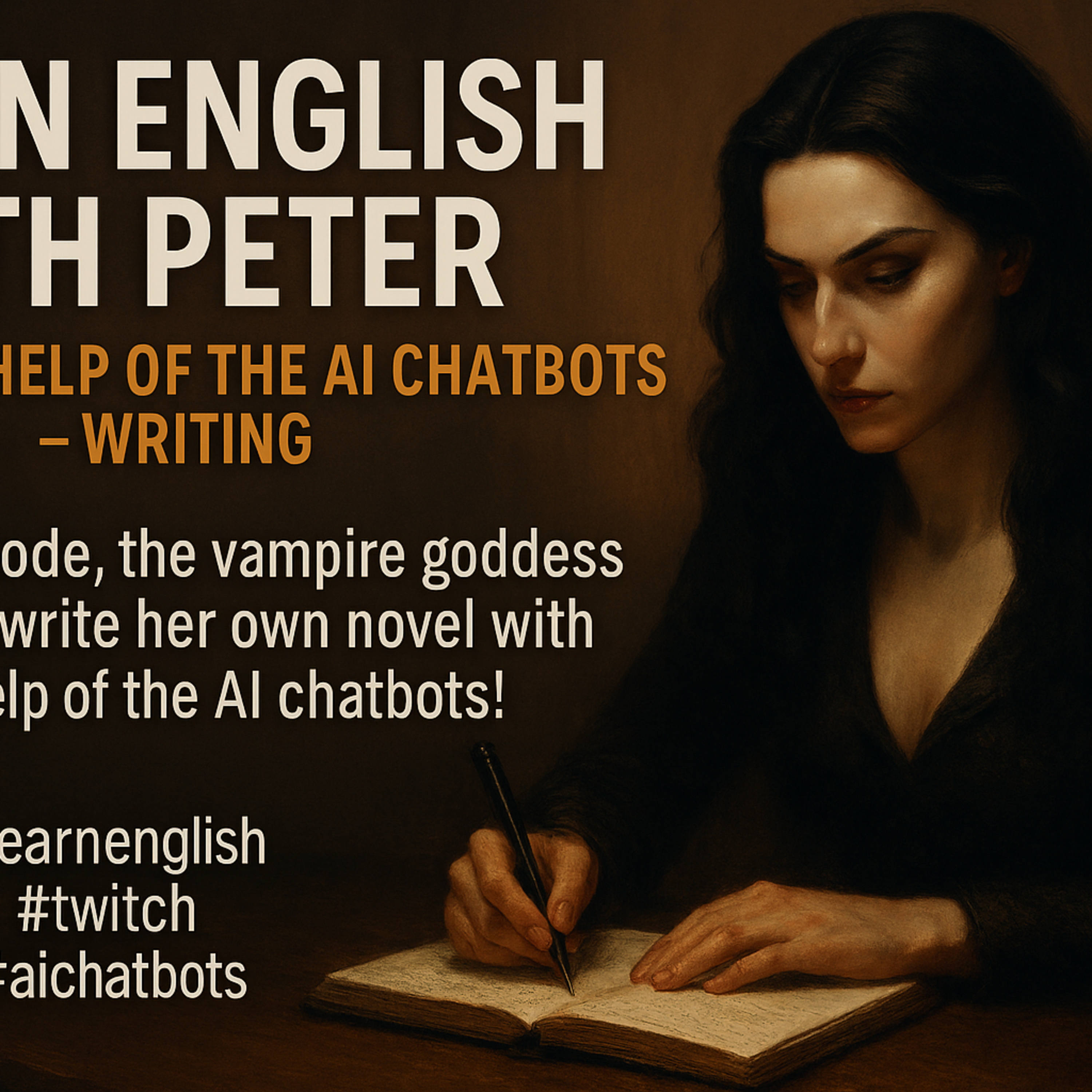 Learn English with Peter with the help of the AI chatbots – Writing episode artwork