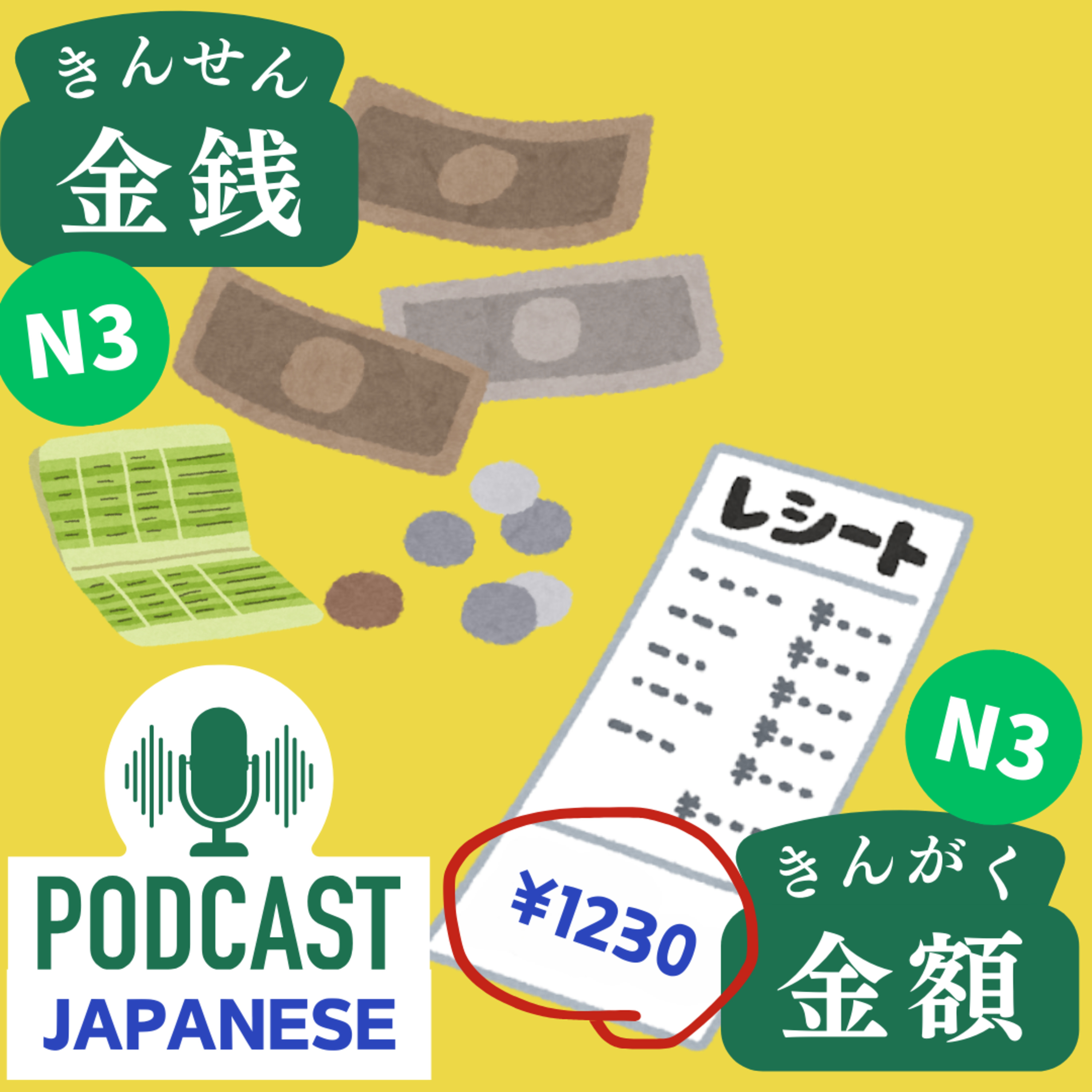 🌸208:「金銭」と「金額」のちがい！日本の支払い方法もご紹介〈日本語聴解Japanese Podcast〉