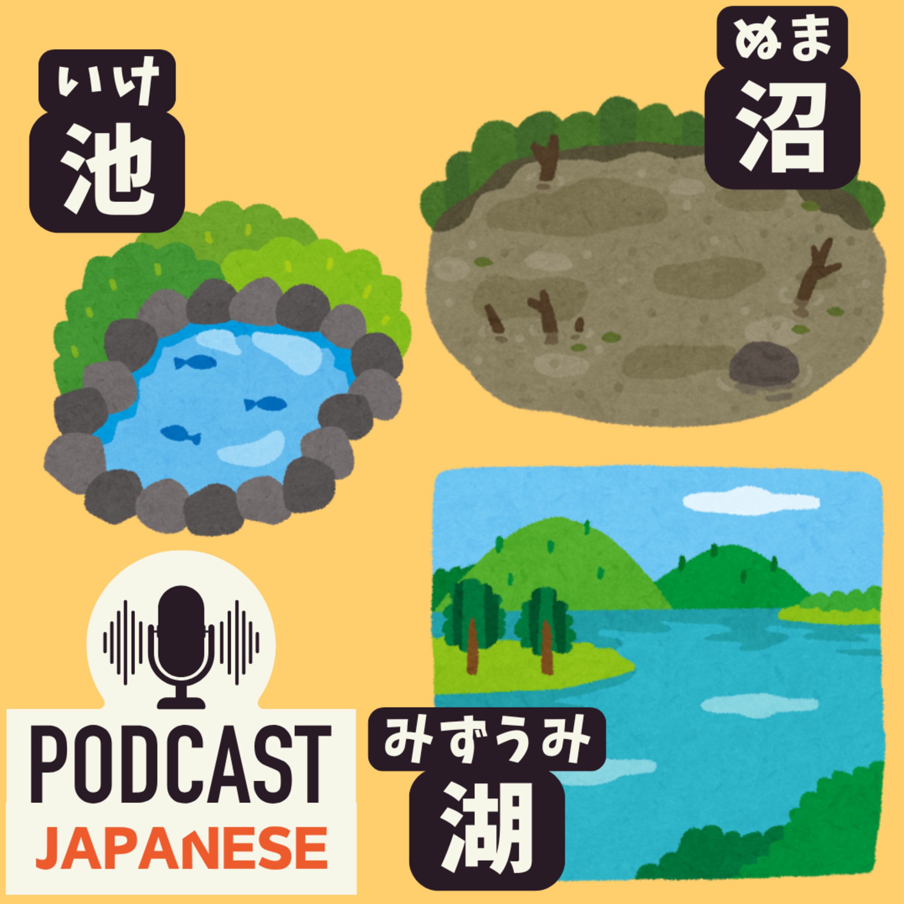🌸478: 「池・沼・湖・川・運河（うんが）」のちがい〈日本語聴解 Japanese Podcast〉