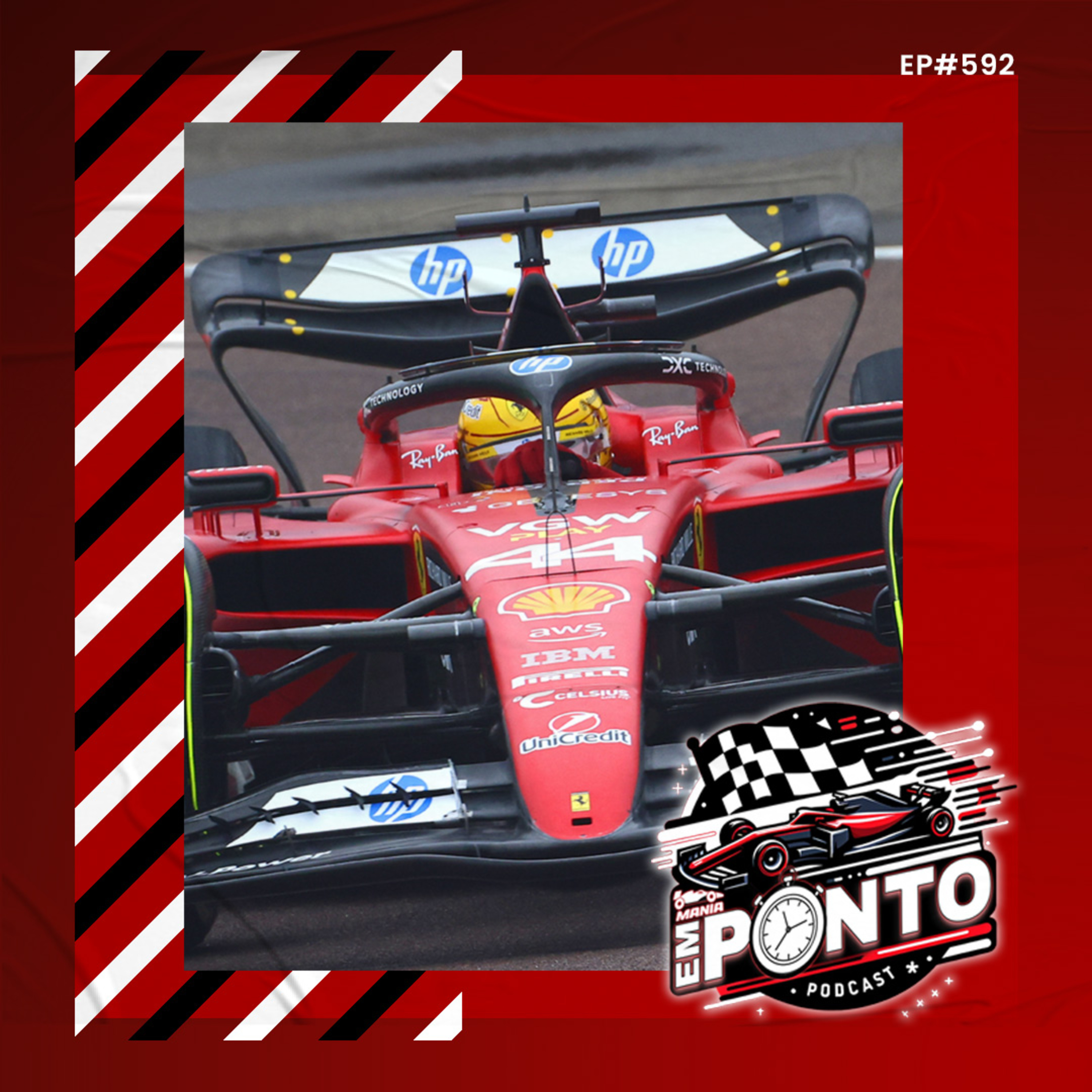 F1Mania Em Ponto #592 - Hamilton pilota Ferrari em Fiorano, Norris admite possibilidade de título em 2024 e mais episode artwork