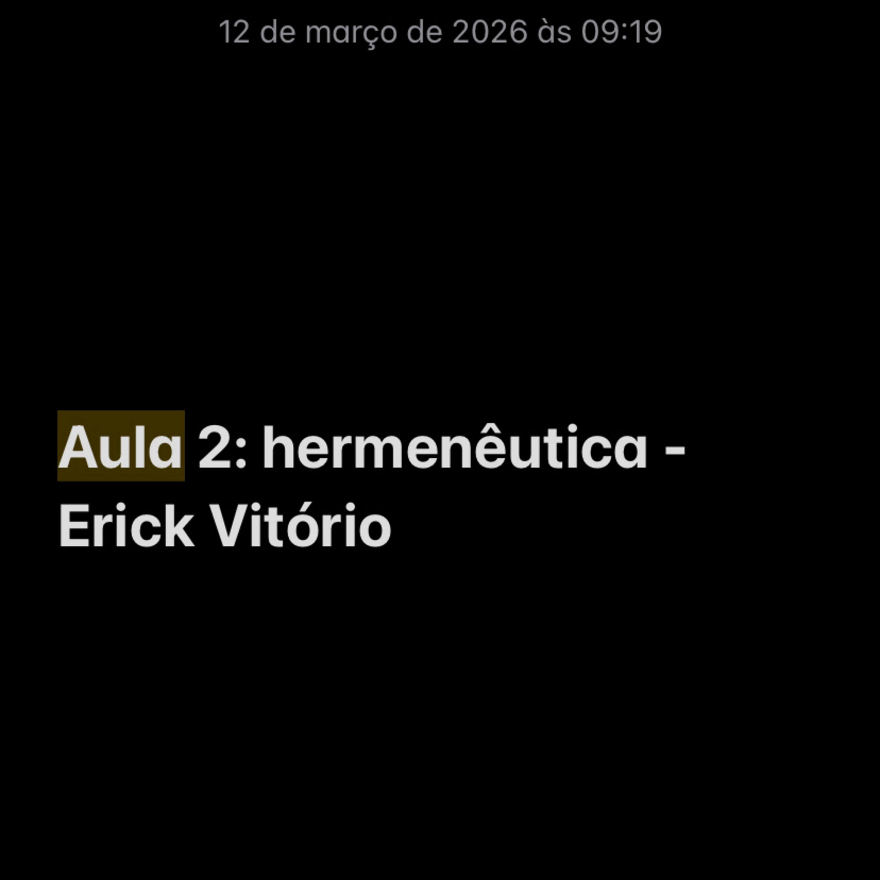 Aula 2: hermenêutica - Erick Vitório  episode artwork
