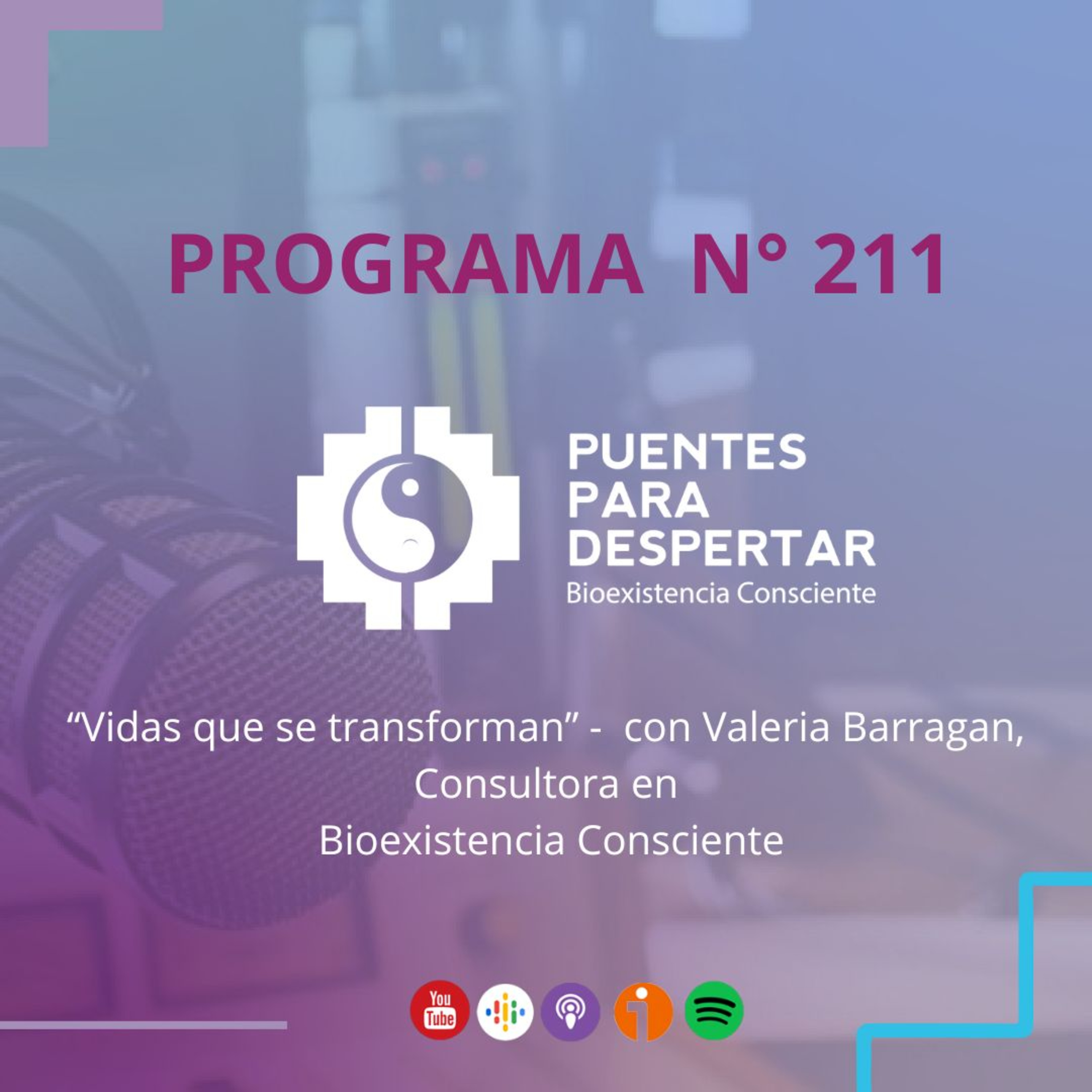 Programa N°211 de Puentes para Despertar, Vidas que se transforman, con Valeria Barragán episode artwork