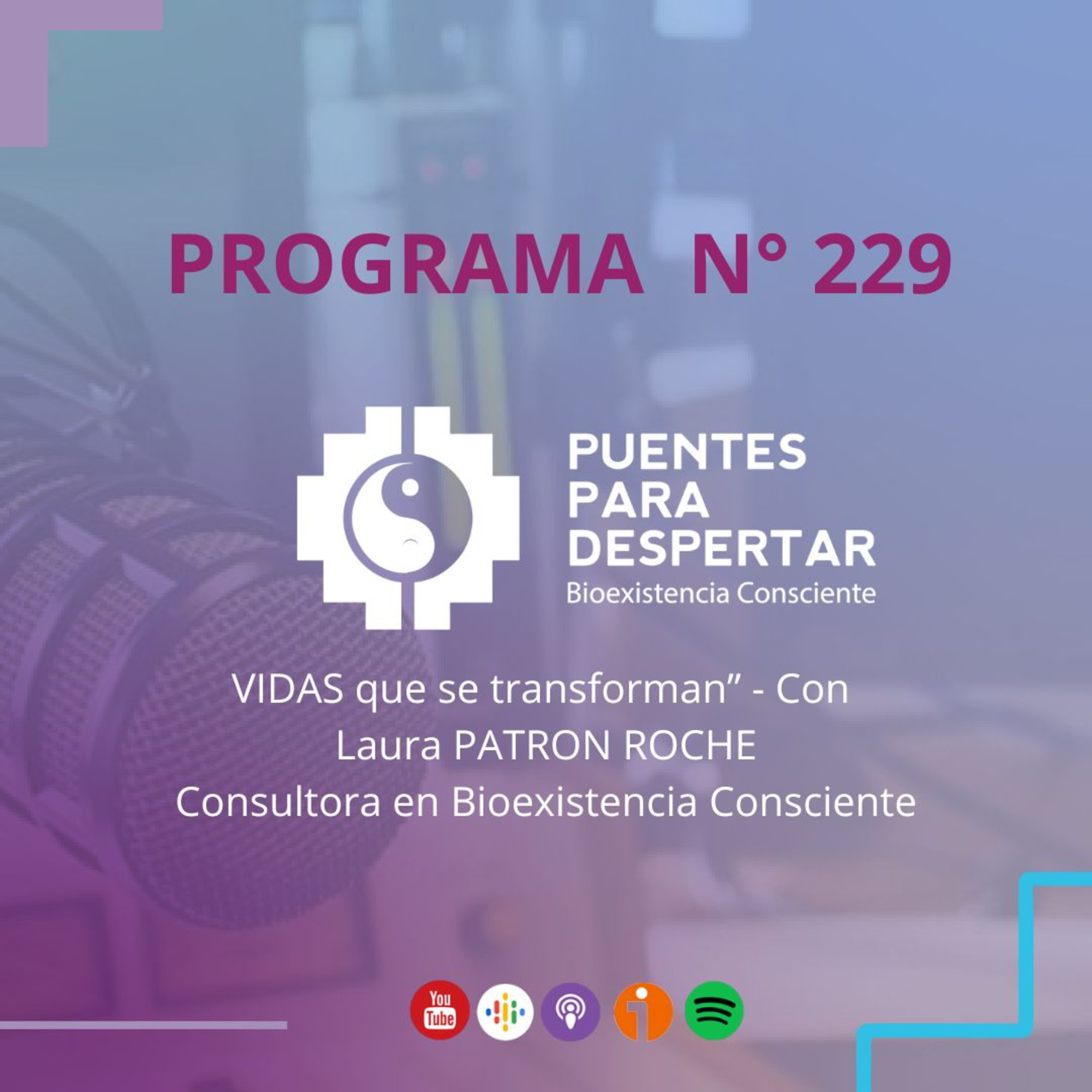 Programa N°229 de Puentes para Despertar, ¨Vidas que se transforman con Laura Patrón Roche¨ episode artwork