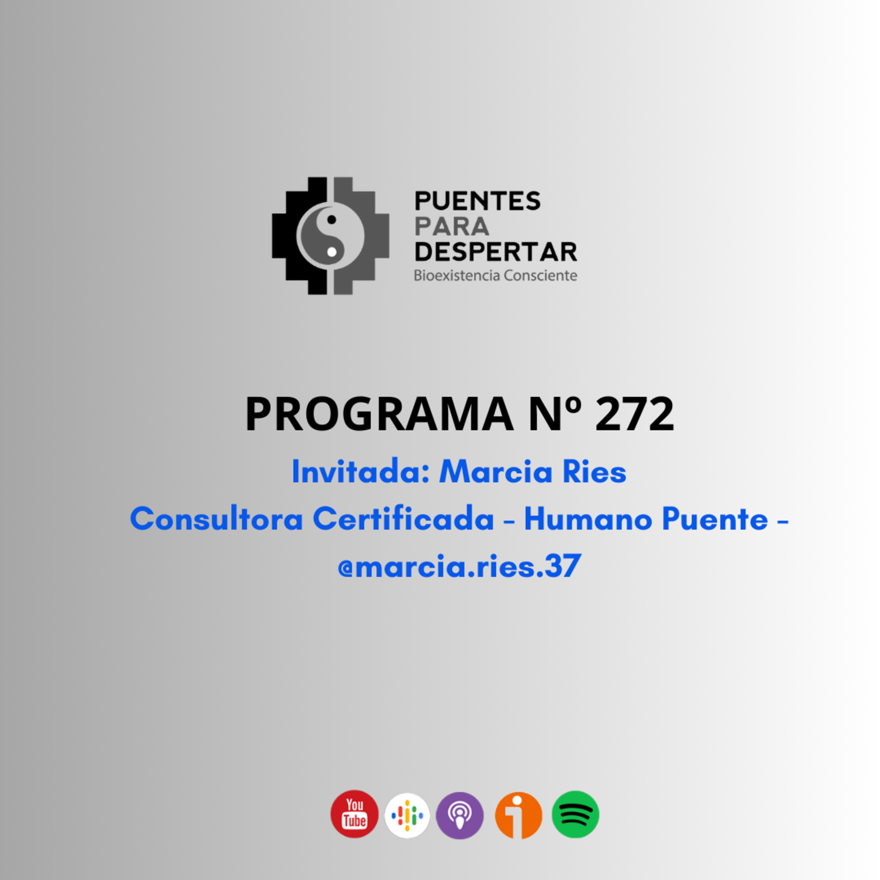 Programa N° 272 de Puentes para Despertar con Marcia Ries Consultora Certificada BEC episode artwork