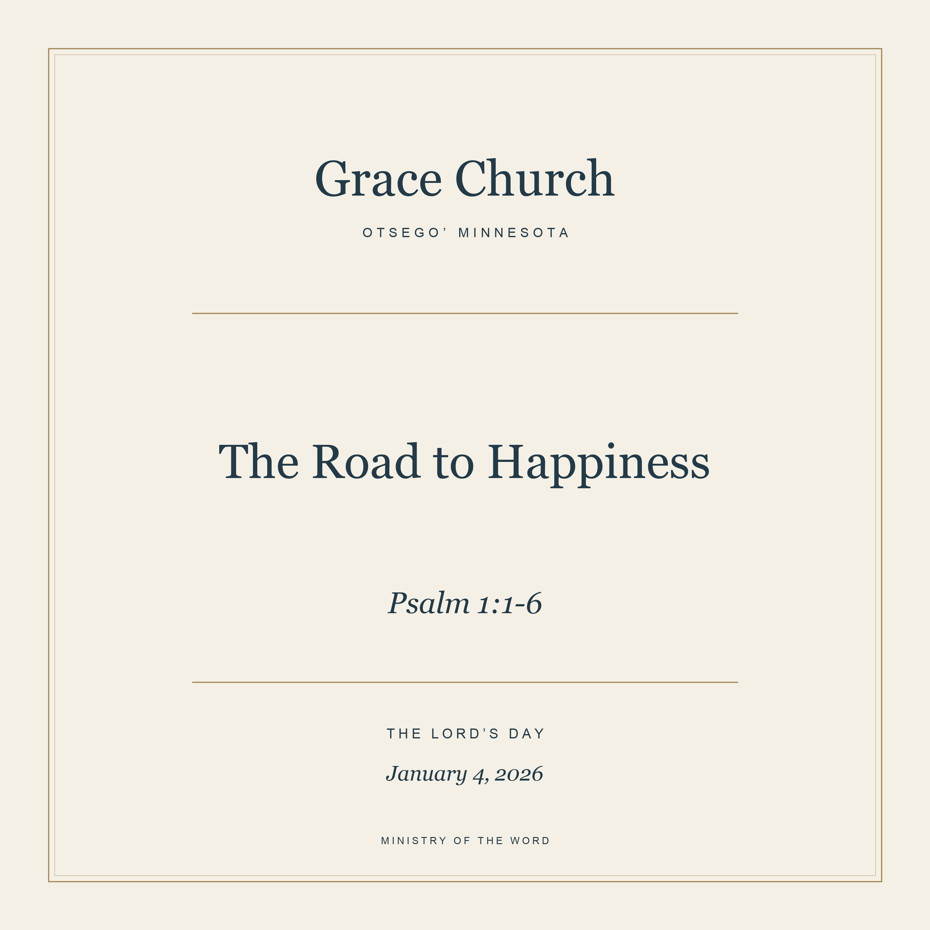 Psalm 1:1-6: The Road to Happiness episode artwork