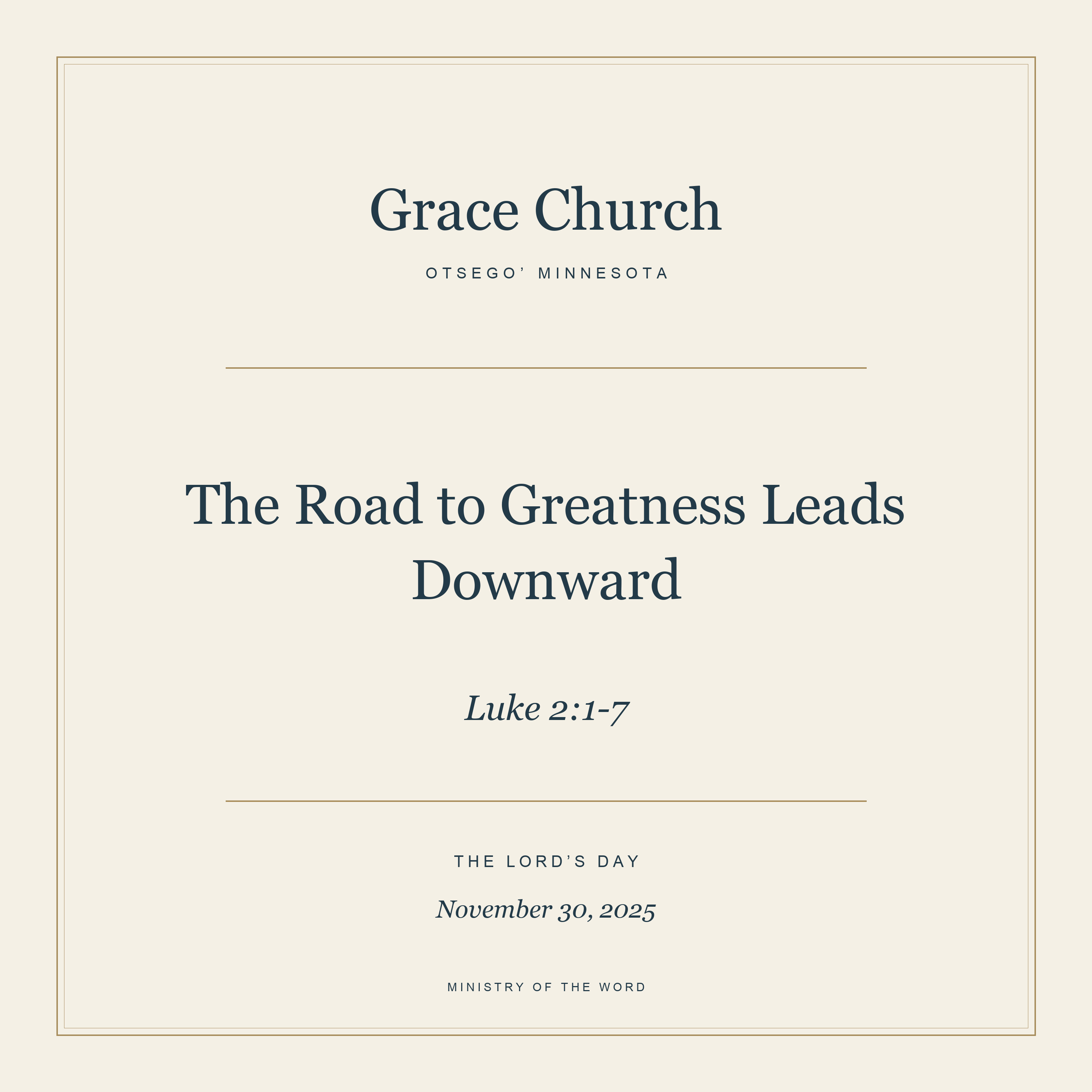 Luke 2:1-7: The Road to Greatness Leads Downward episode artwork