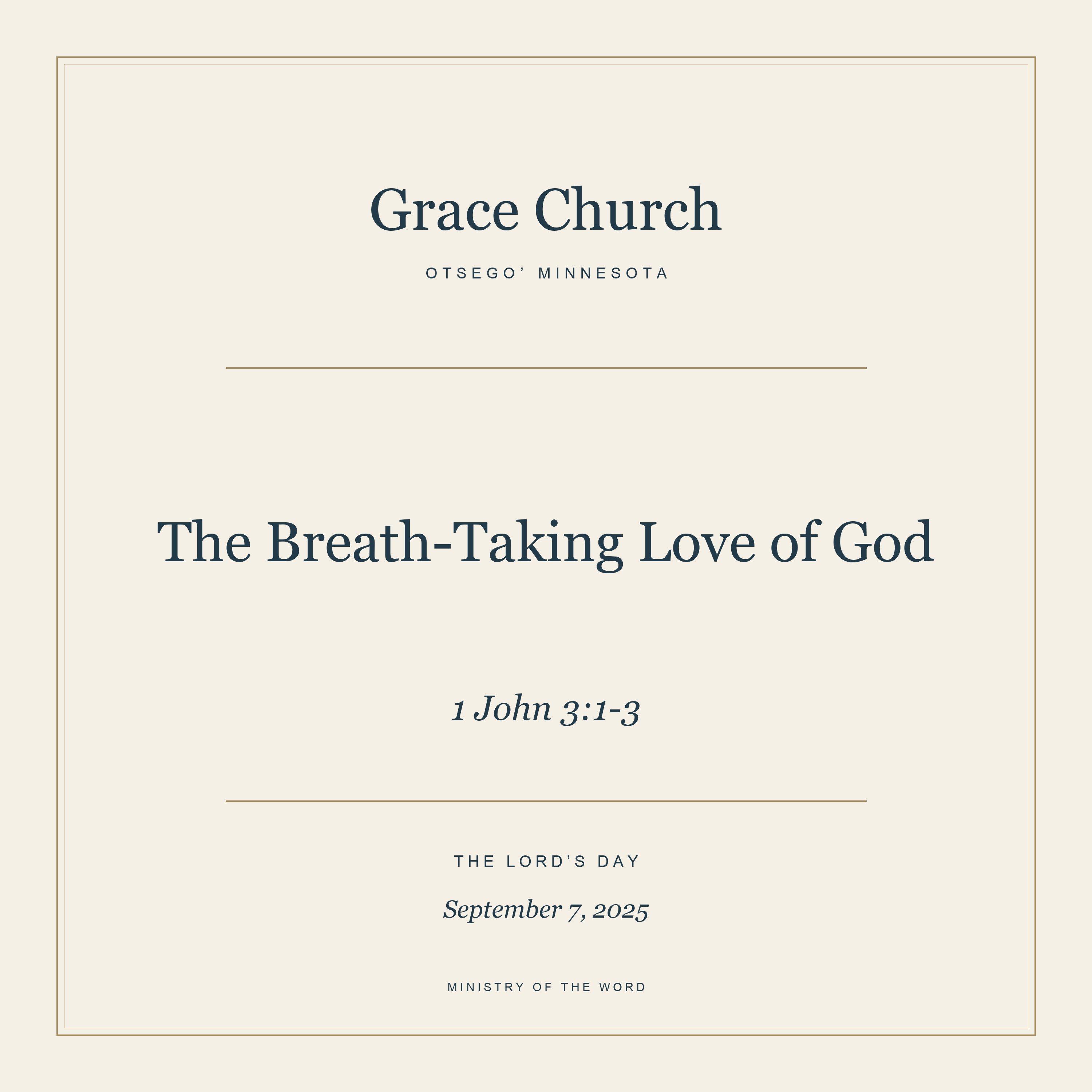 1 John 3:1-3: The Breath-Taking Love of God episode artwork