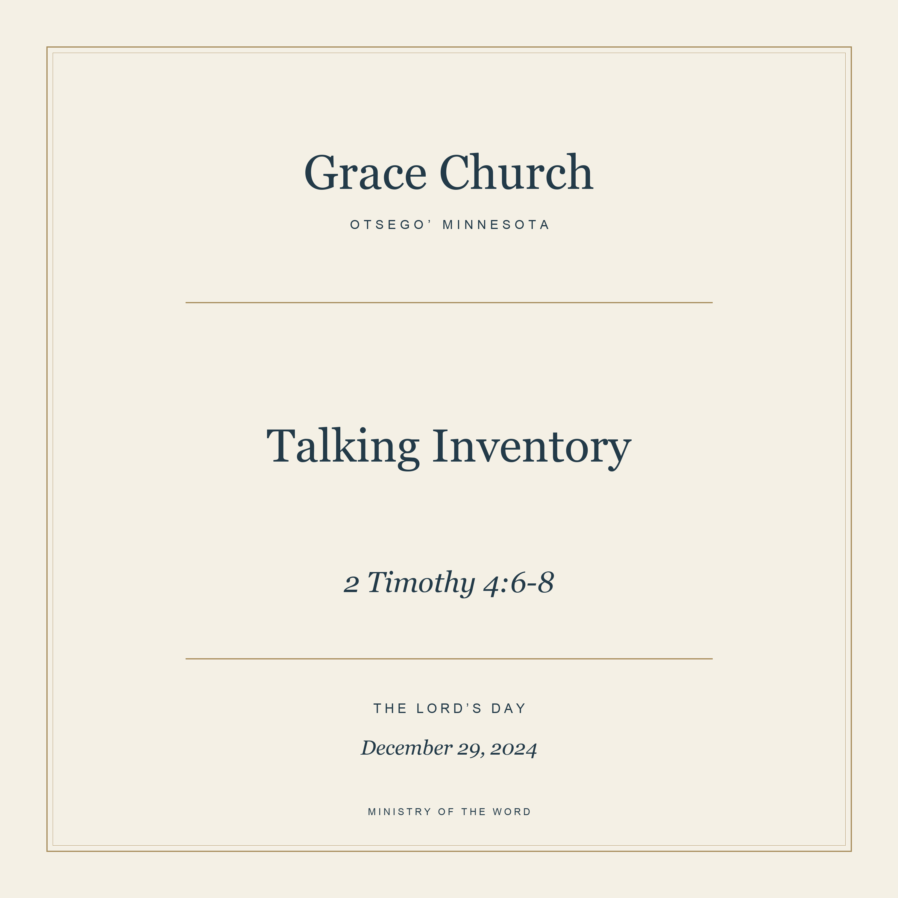 2 Timothy 4:6-8: Talking Inventory episode artwork