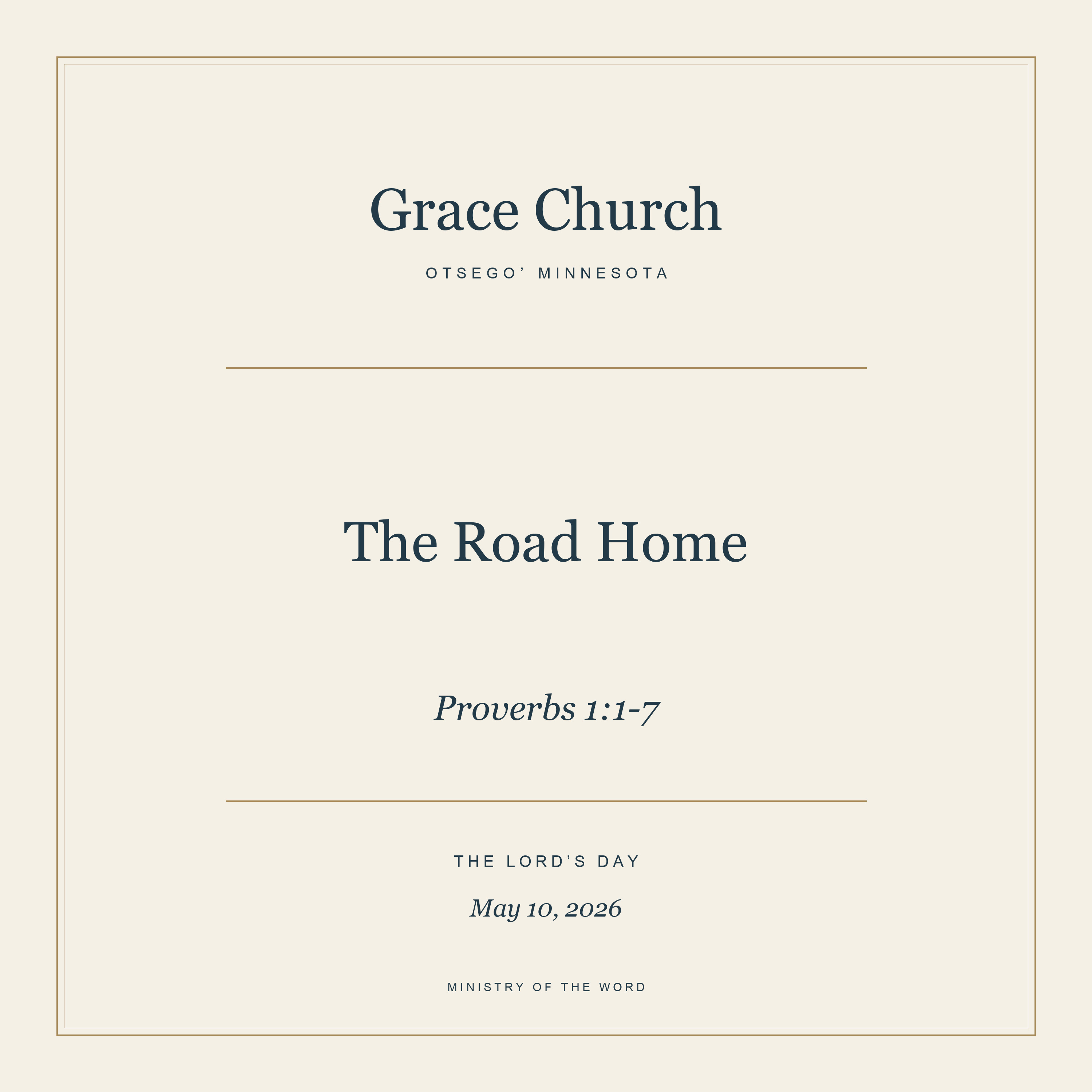 Proverbs 1:1-7: The Road Home episode artwork