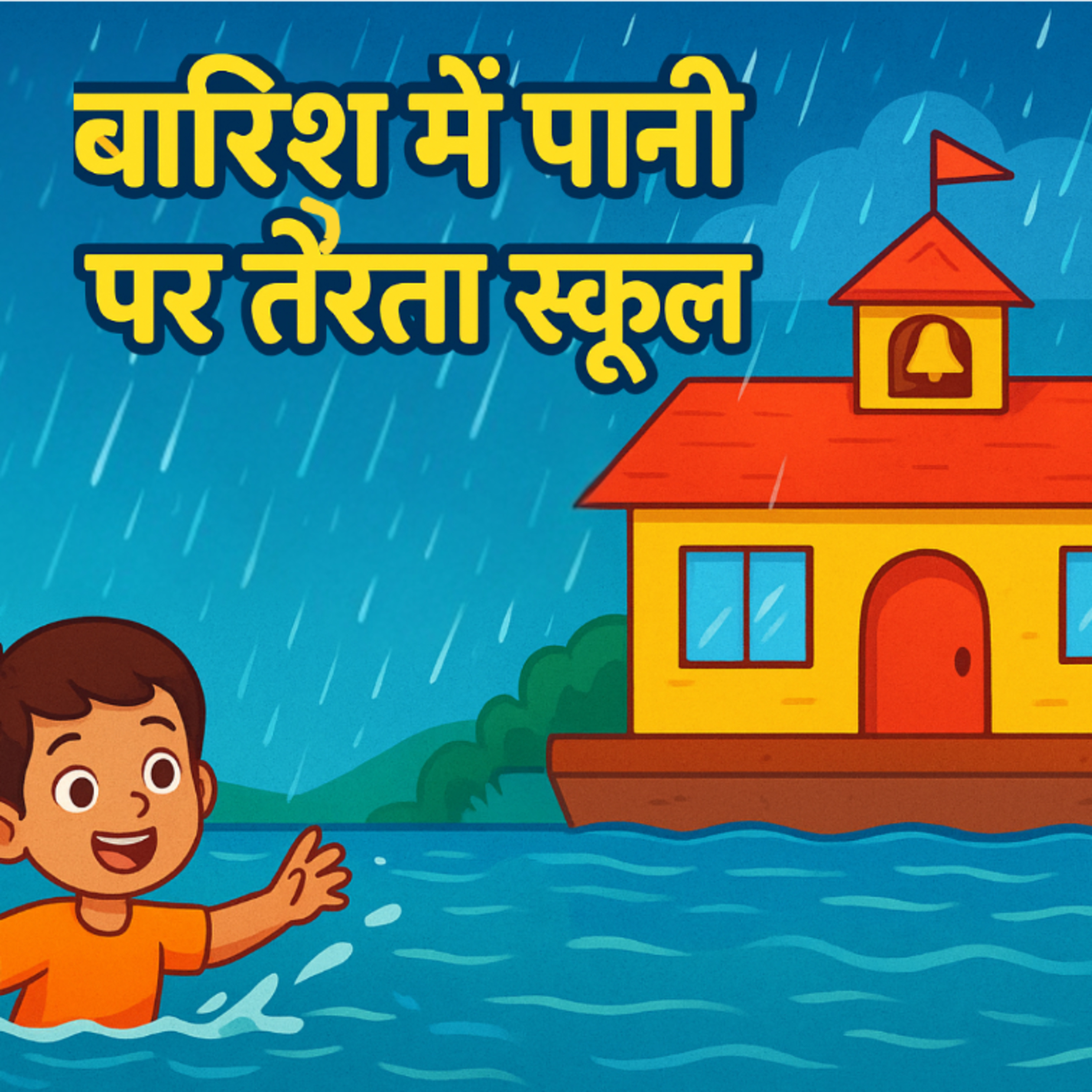 बारिश में पानी पर तैरता स्कूल | Magical Story| Moral Hindi Story| Bedtime Story