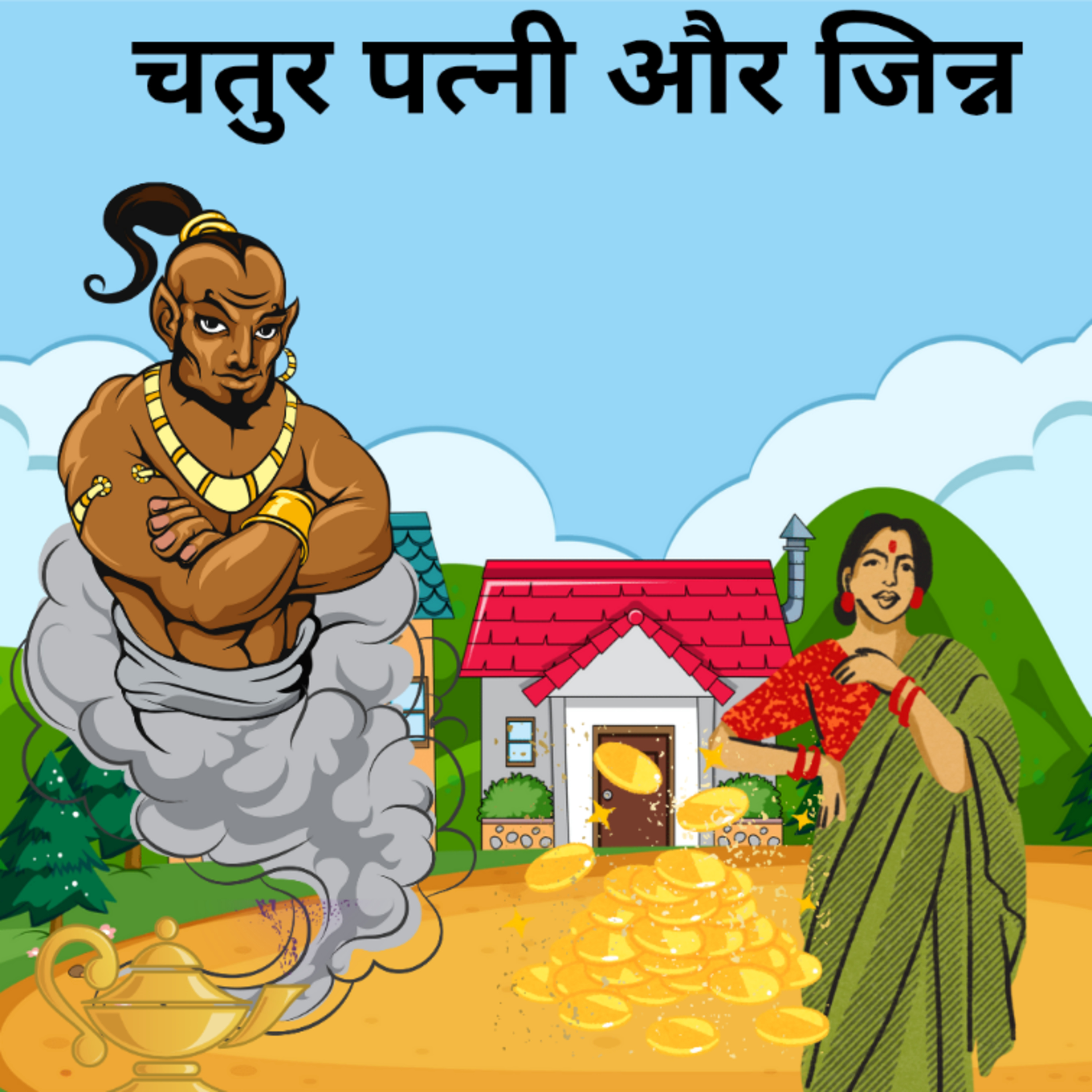 चतुर पत्नी और जिन्न | Animated Story | Magical Stories | Fictional story video