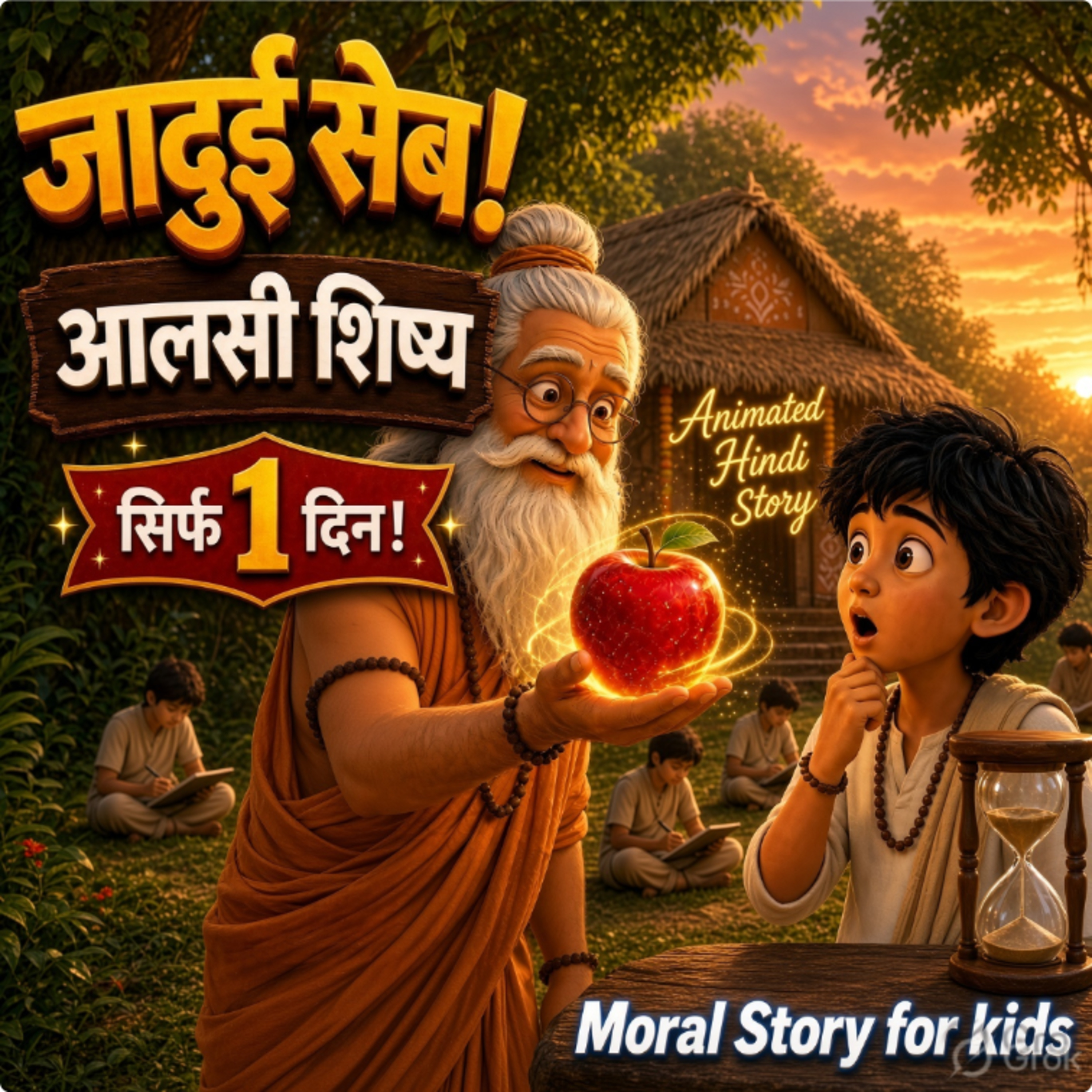जादुई सेब और आलसी शिष्य | Moral Hindi story | Bedtime story 