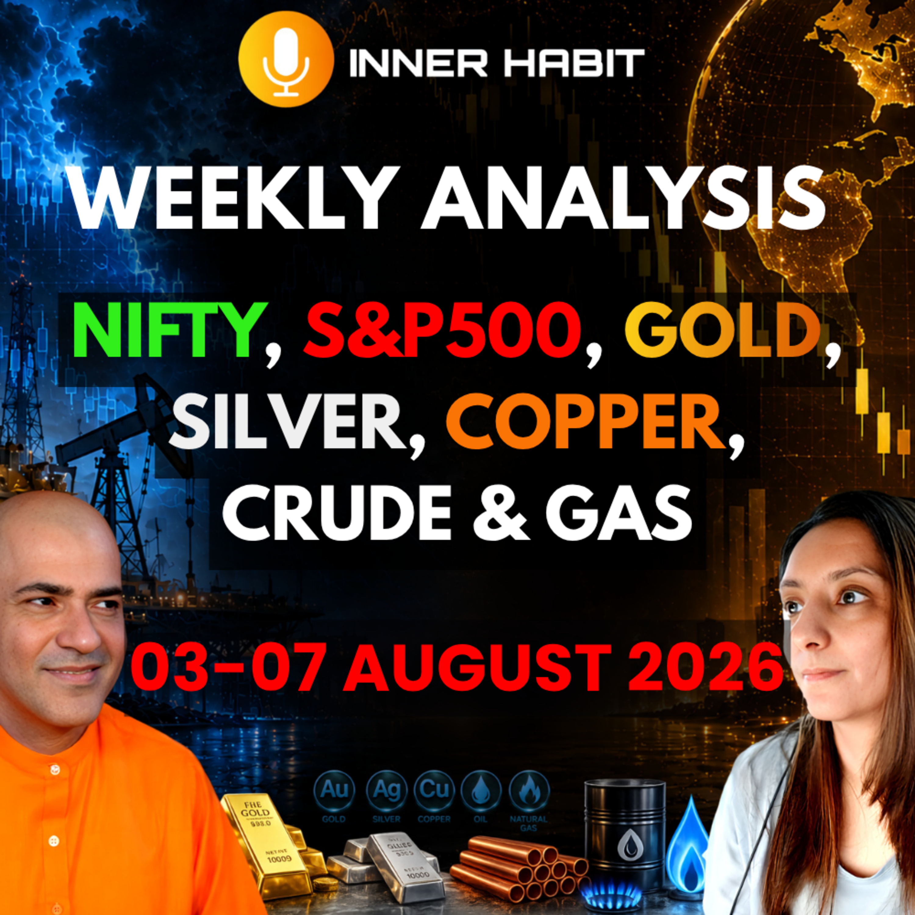 Gold & Silver Price Prediction: 3 - 8 August 2026 | Nifty 50, Bank Nifty, S&P 500, Crude Oil WTI