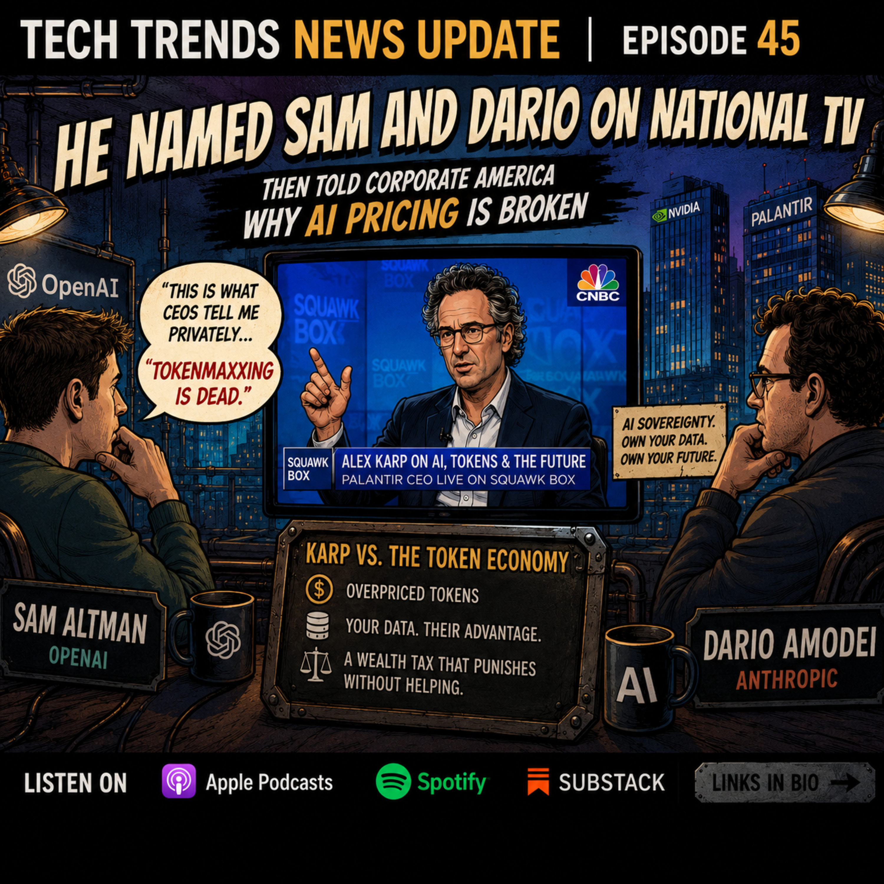 Tokens, Alpha, and a Wealth Tax: Alex Karp, the CEO of Palantirs On-Air Takedown of Sam and Dario episode artwork