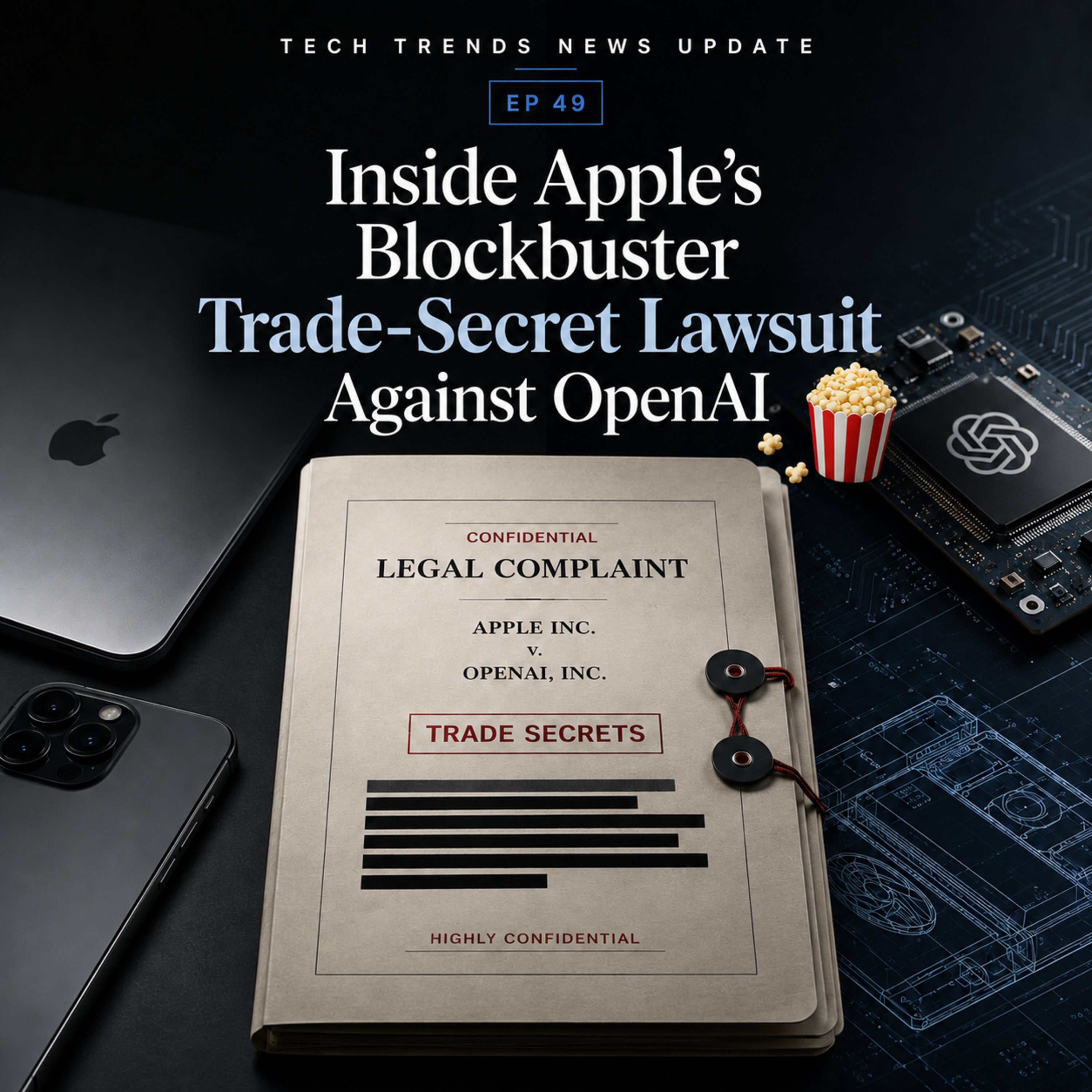 Inside Apple’s Blockbuster Trade-Secret Lawsuit Against OpenAI (New Podcast EP) episode artwork