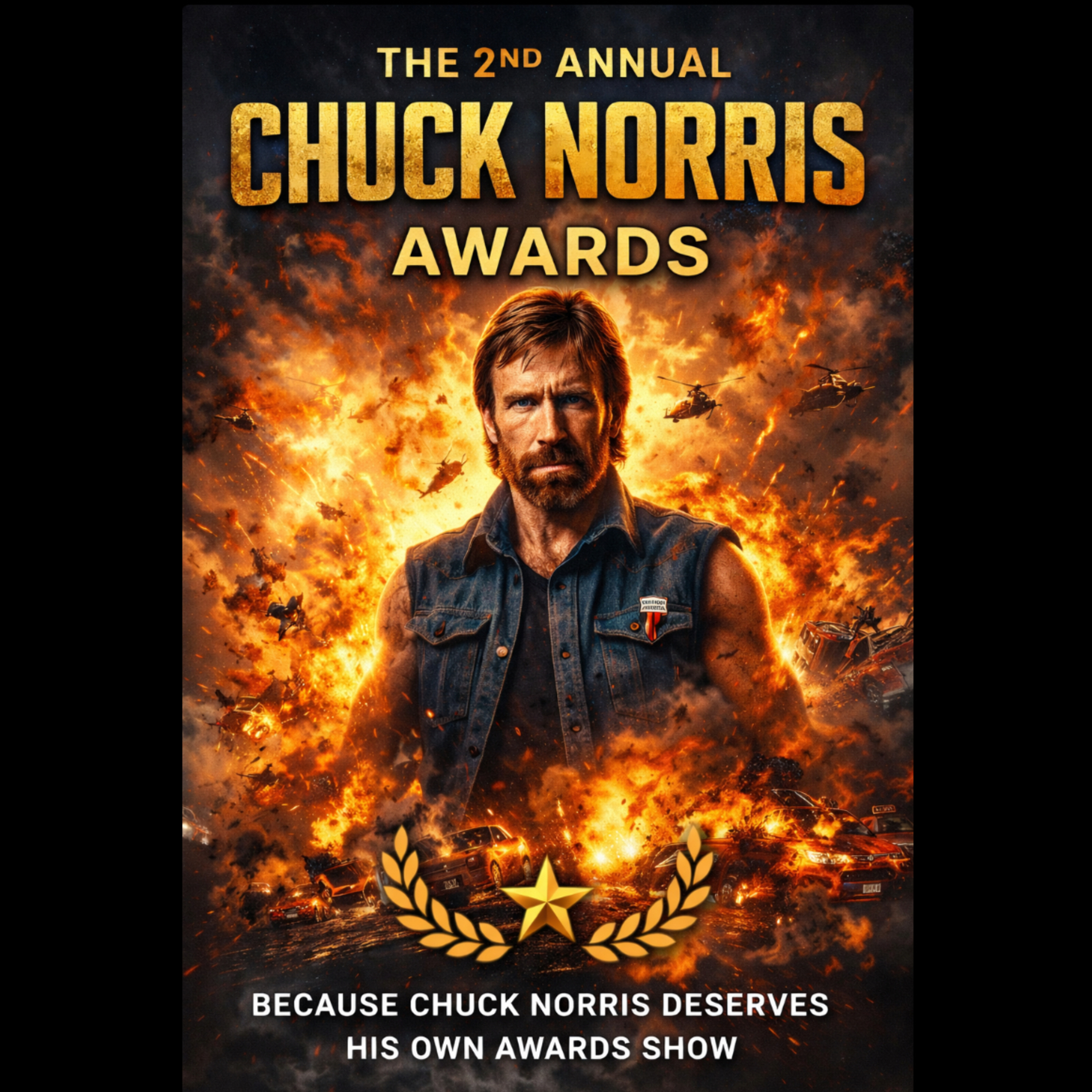 9.5- the actual 2nd Chuck Norris awards w/Hez episode artwork
