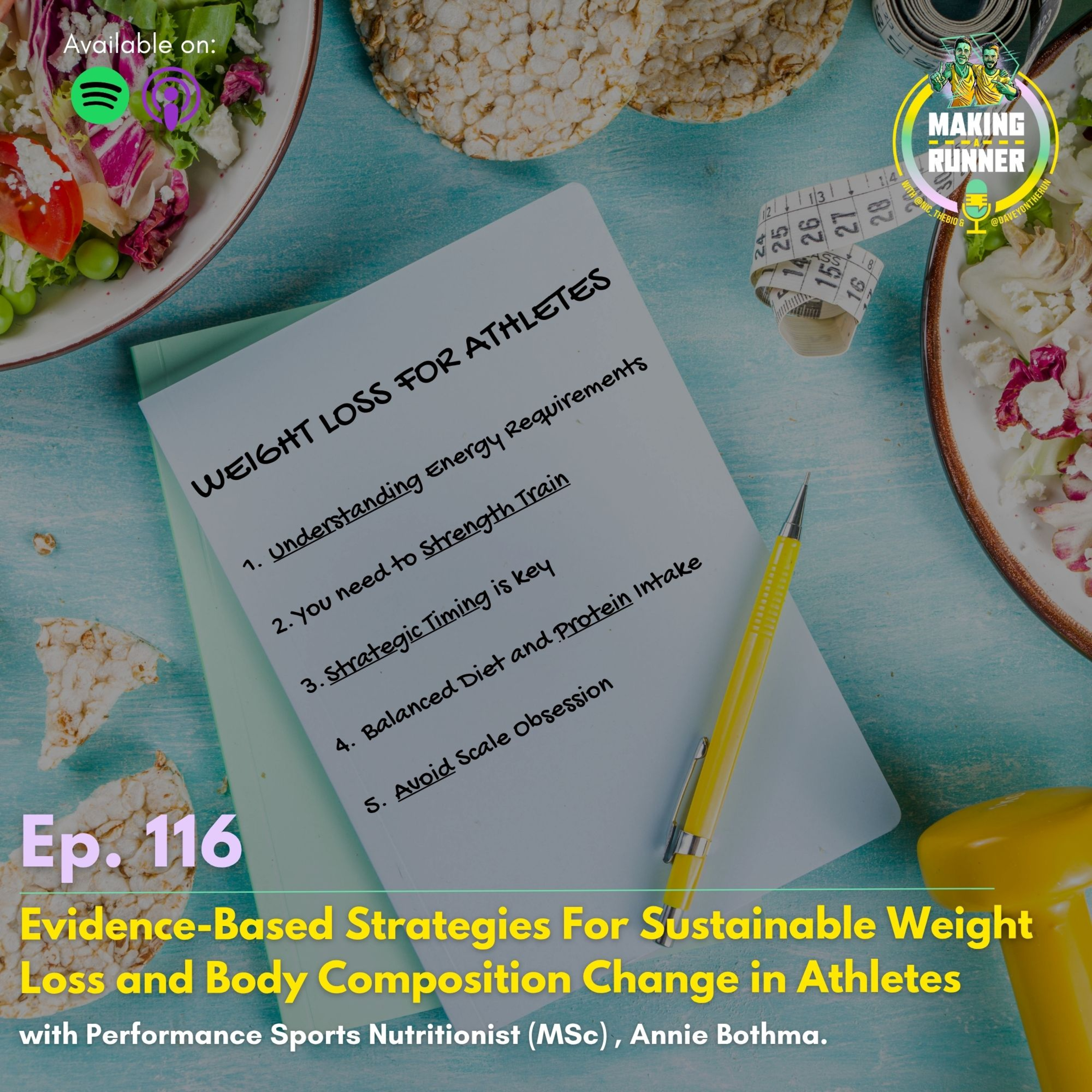 EP. 116 | Evidence-Based Strategies For Sustainable Weight Loss and Body Composition Change in Athletes ; with Performance Sports Nutritionist (MSc), Annie Bothma.
