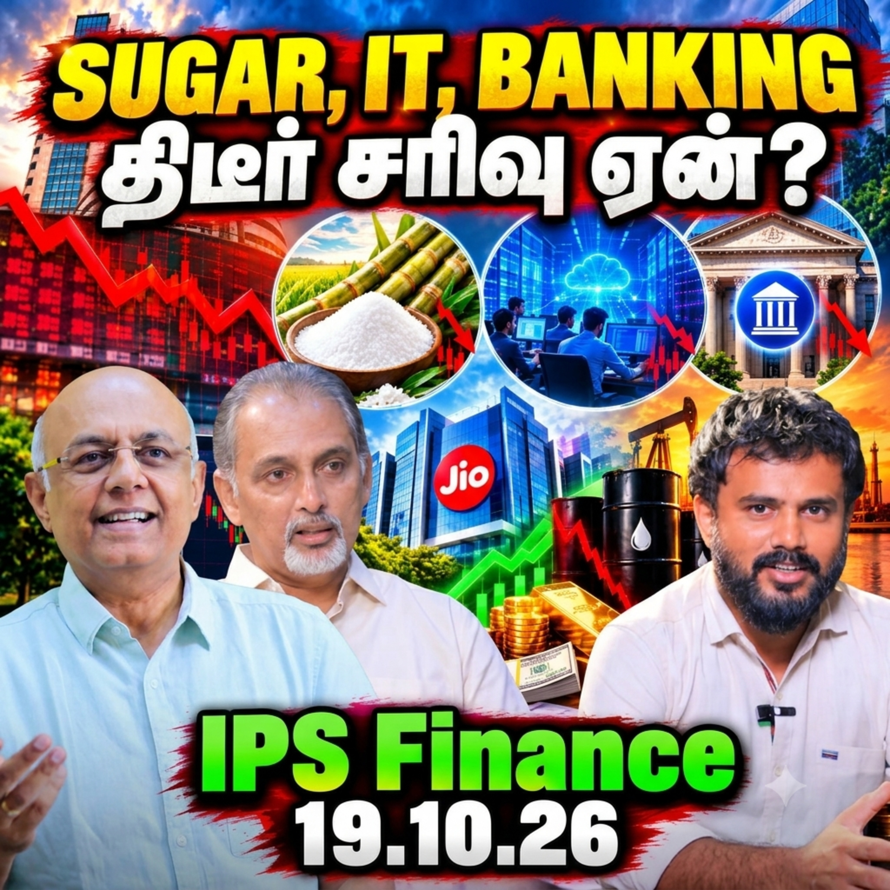 Jio IPO Update | Crude Oil எப்போது மீளும்? | Sugar, IT, Banking பங்குகள் சரிவு ஏன்? | Share Market | IPS Finance - 633 episode artwork