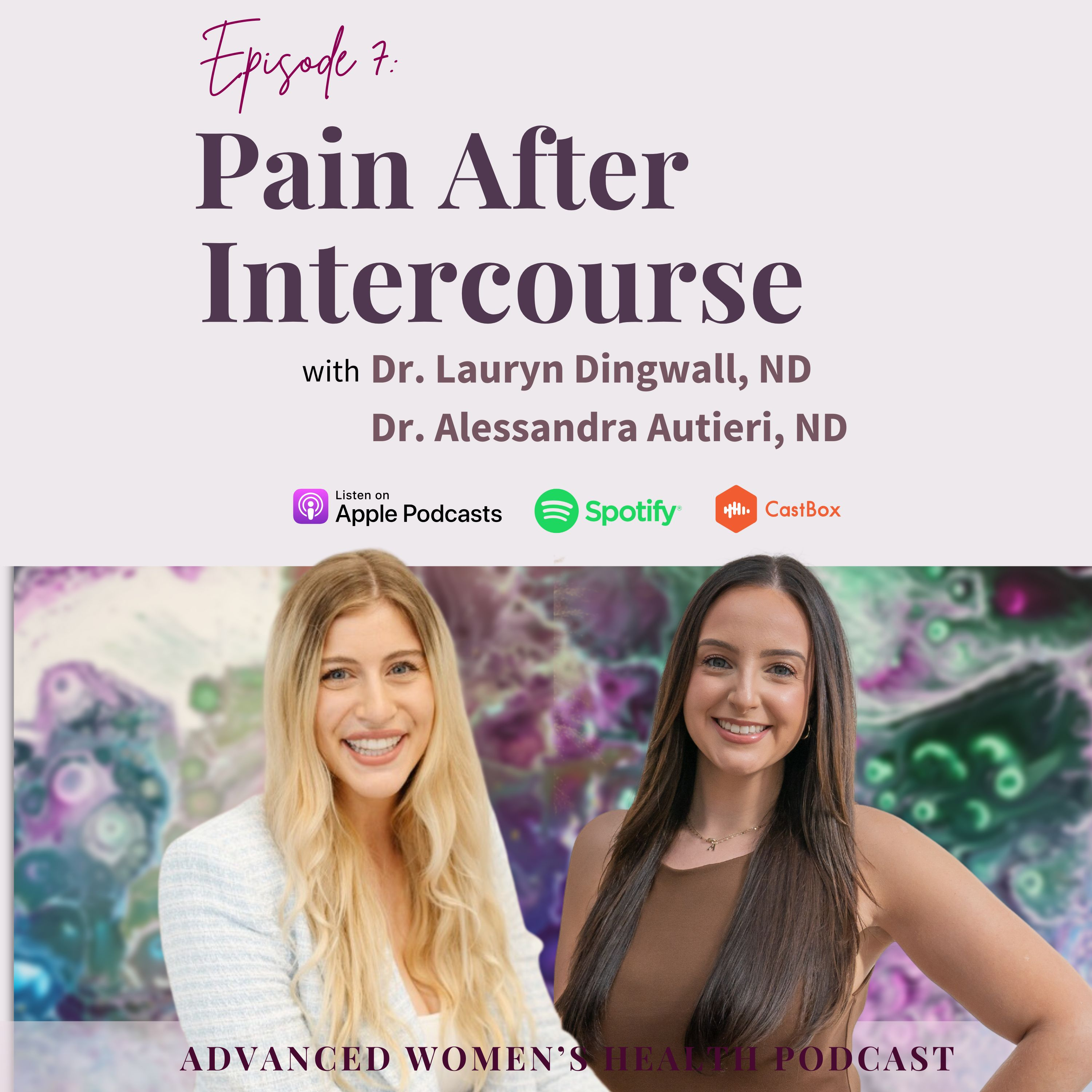 Episode 7: Understanding Pain with Intercourse: Common Issues and Effective Treatments for Women with Dr. Lauryn Dingwall, ND & Dr. Alessandra Autieri, ND episode artwork