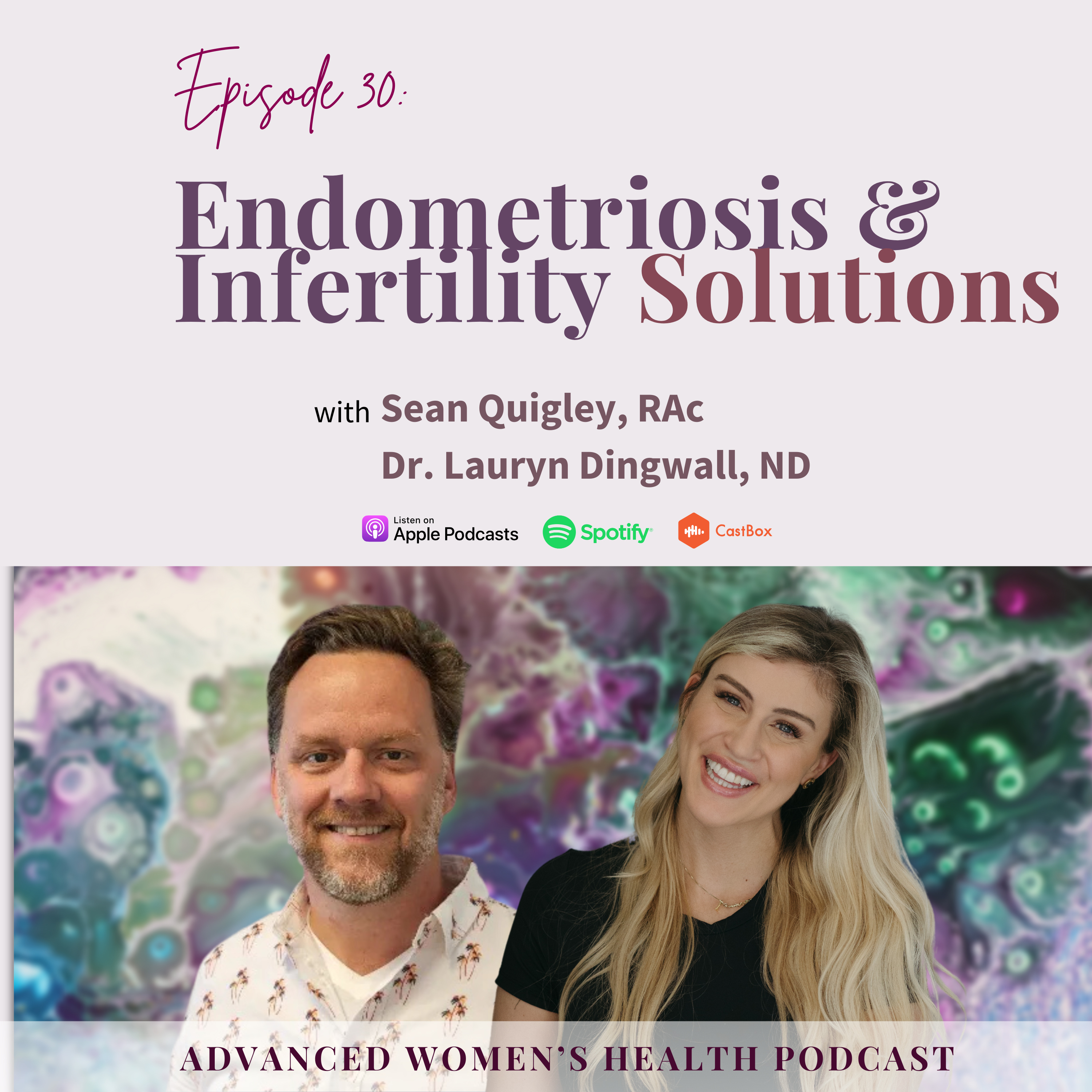 Episode 30: Endometriosis and Fertility Part 2 with Dr. Lauryn Dingwall, ND and Sean Quigley, RAc episode artwork