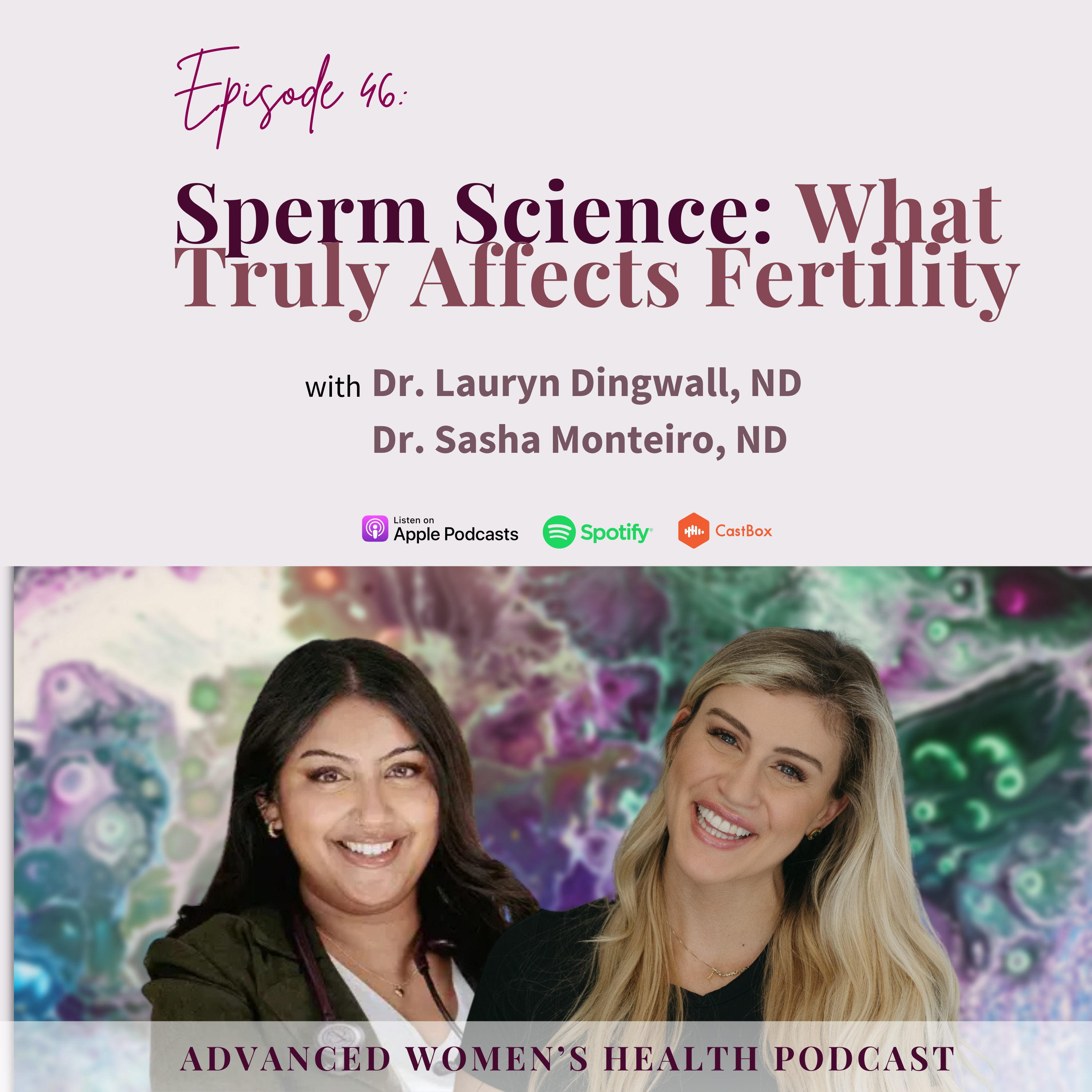 Episode 46: Sperm Science: What Really Makes or Breaks Fertility with Dr. Lauryn Dingwall, ND and Dr. Sasha Monteiro, ND episode artwork