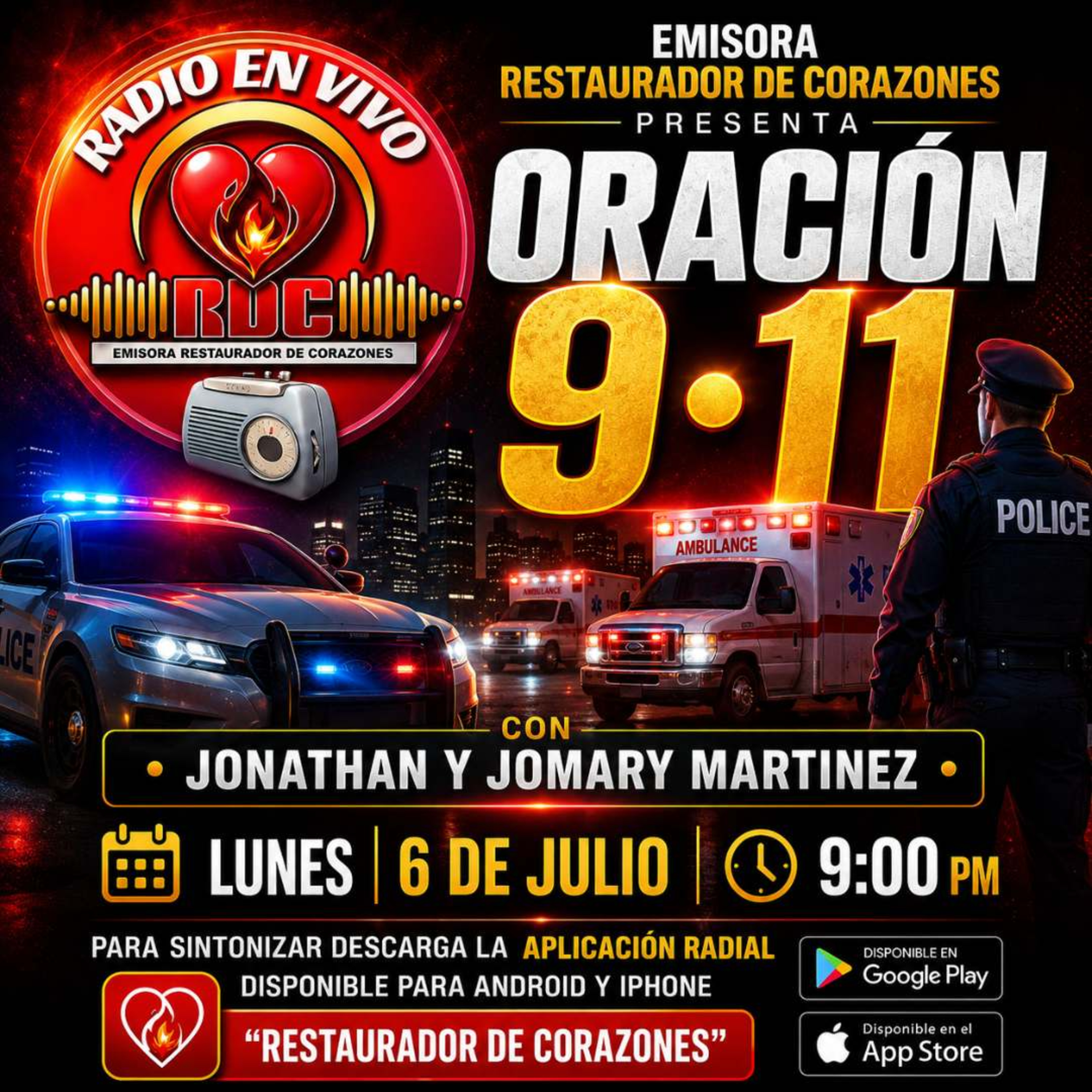 _ORACION 911_ Jonathan & Jomary Martinez En 1 Hora De Clamor & Oracion _Radio (Julio 6,2026) episode artwork