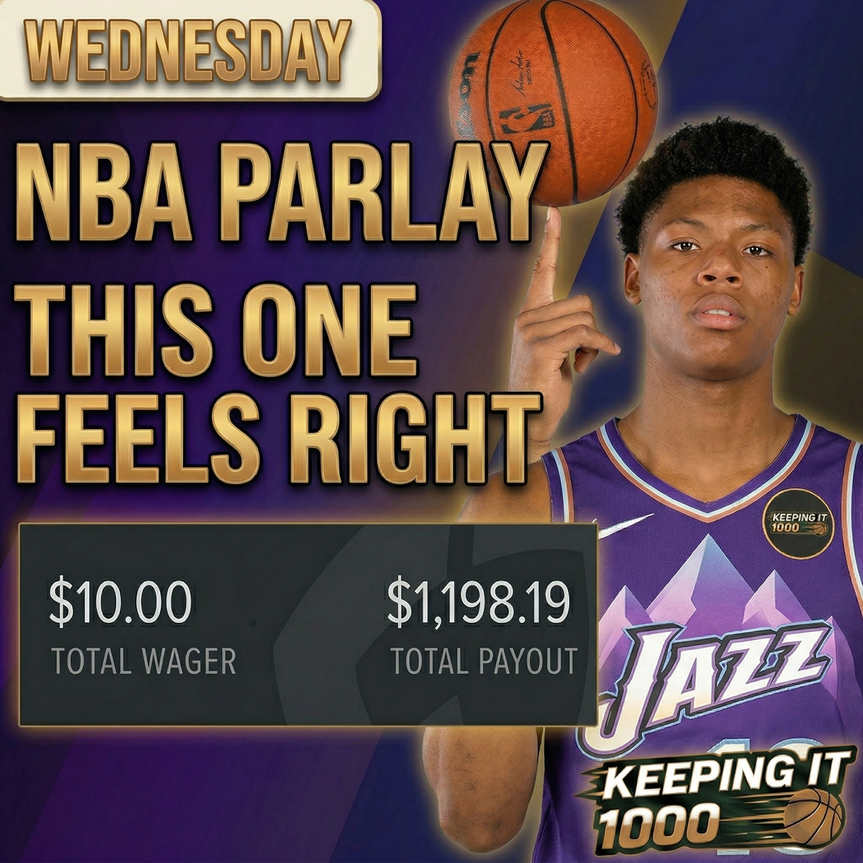 This WEDNESDAY NBA & MLB Parlay Might Break Vegas (03/25) | Keeping It 1000 episode artwork