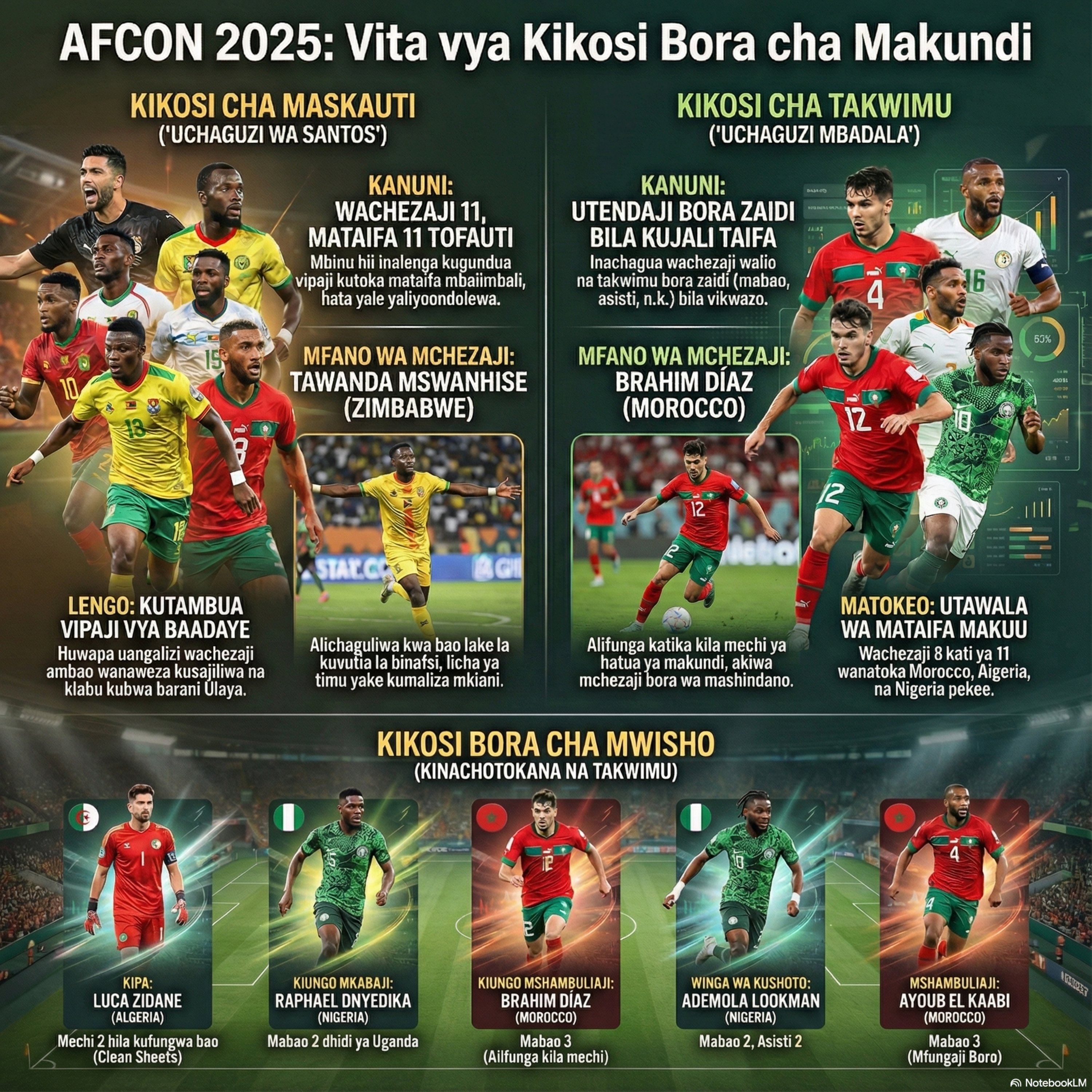 Takwimu na Roho Zichagua Kikosi