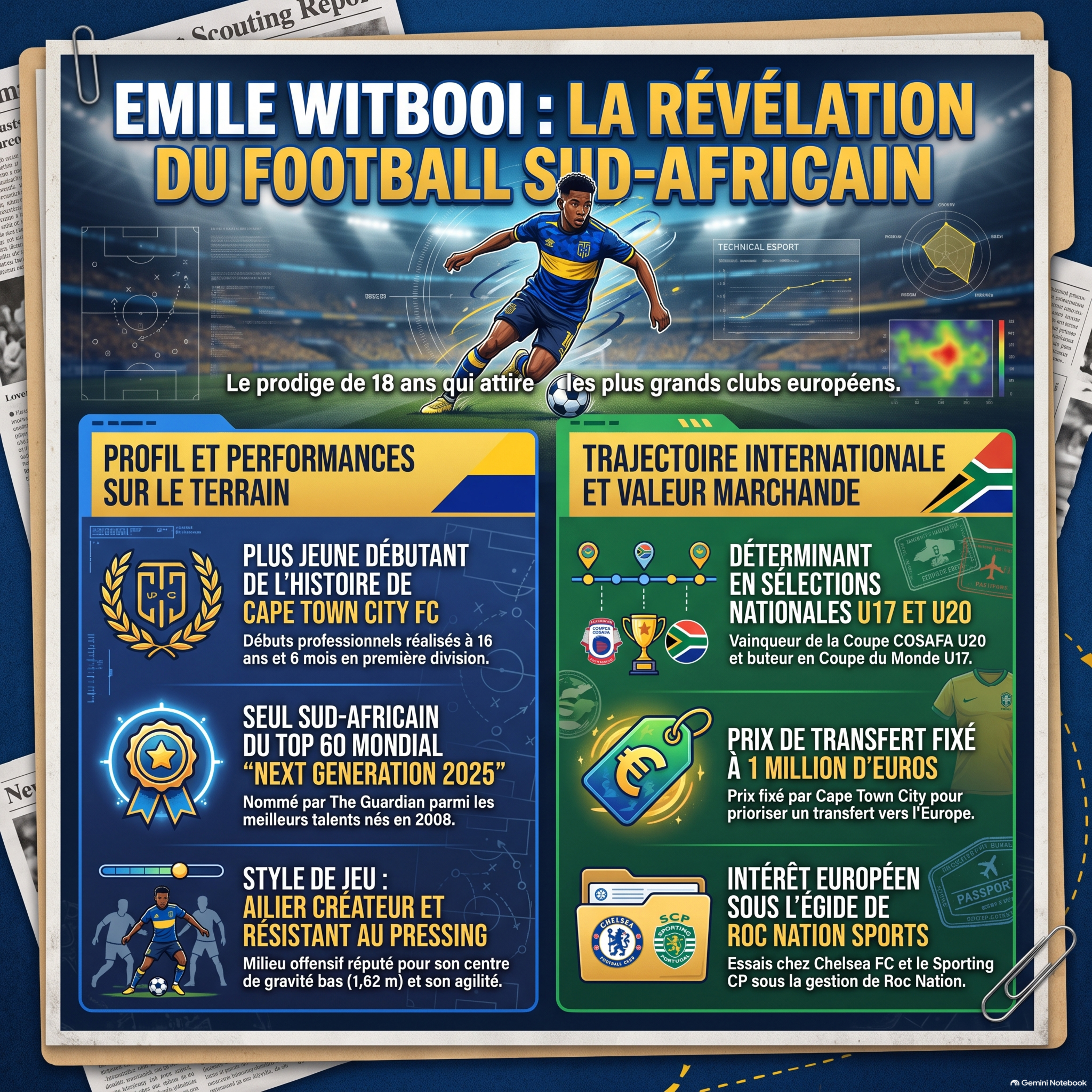 Le pari à un million d'euros sur le footballeur de 18 ans Emile Witbooi